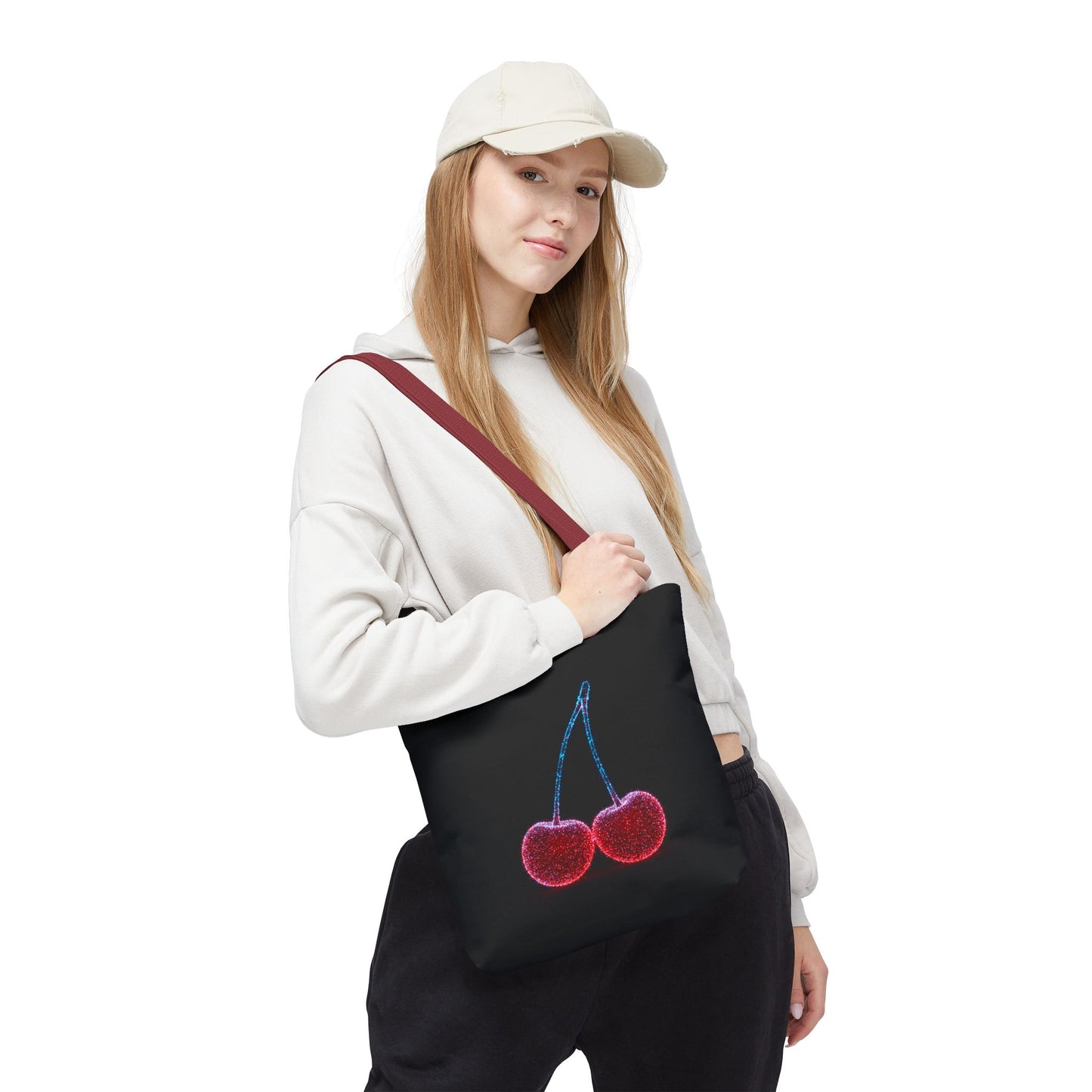 Sparkling Cherry Tote Bag Reusable Bag Shopping Bag Cherry Bag Reusable Tote