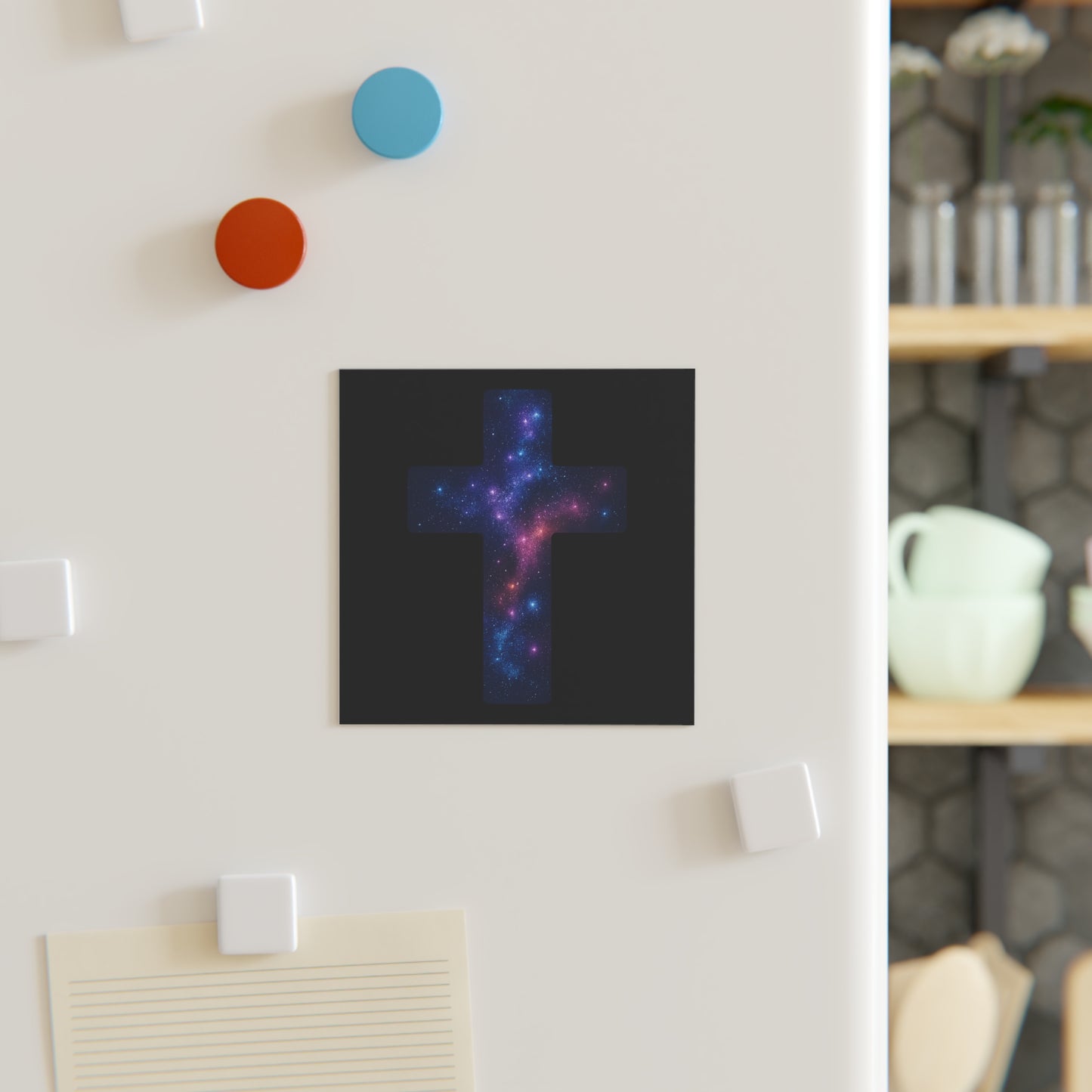 Galactic Cross Magnet Christian Decor Spiritual Magnet Religious Faith Based Kitchen Decoration Magnet Gift for Believers