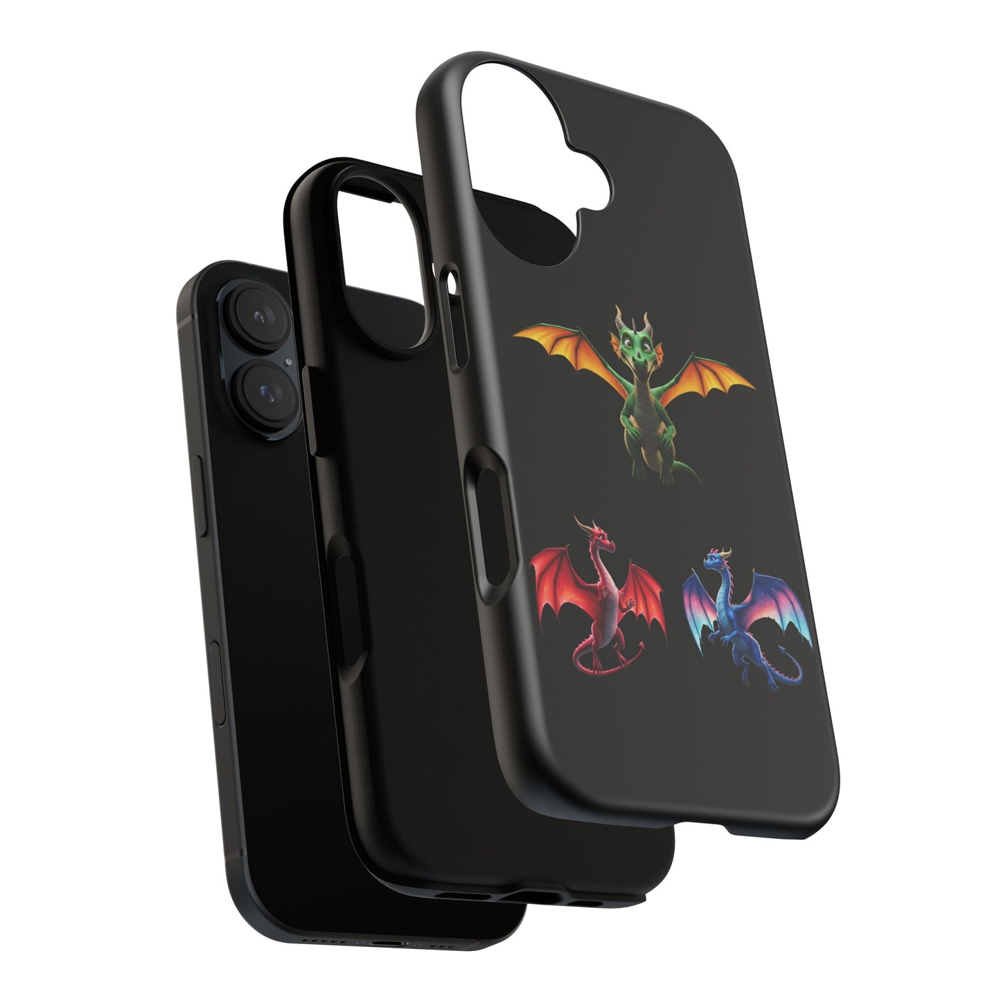 Vibrant Fantasy Dragon iPhone Case - Tough Armor Cover for iPhone 15/14/13 - Colorful Mythical Wings Gift for Dragon Lovers