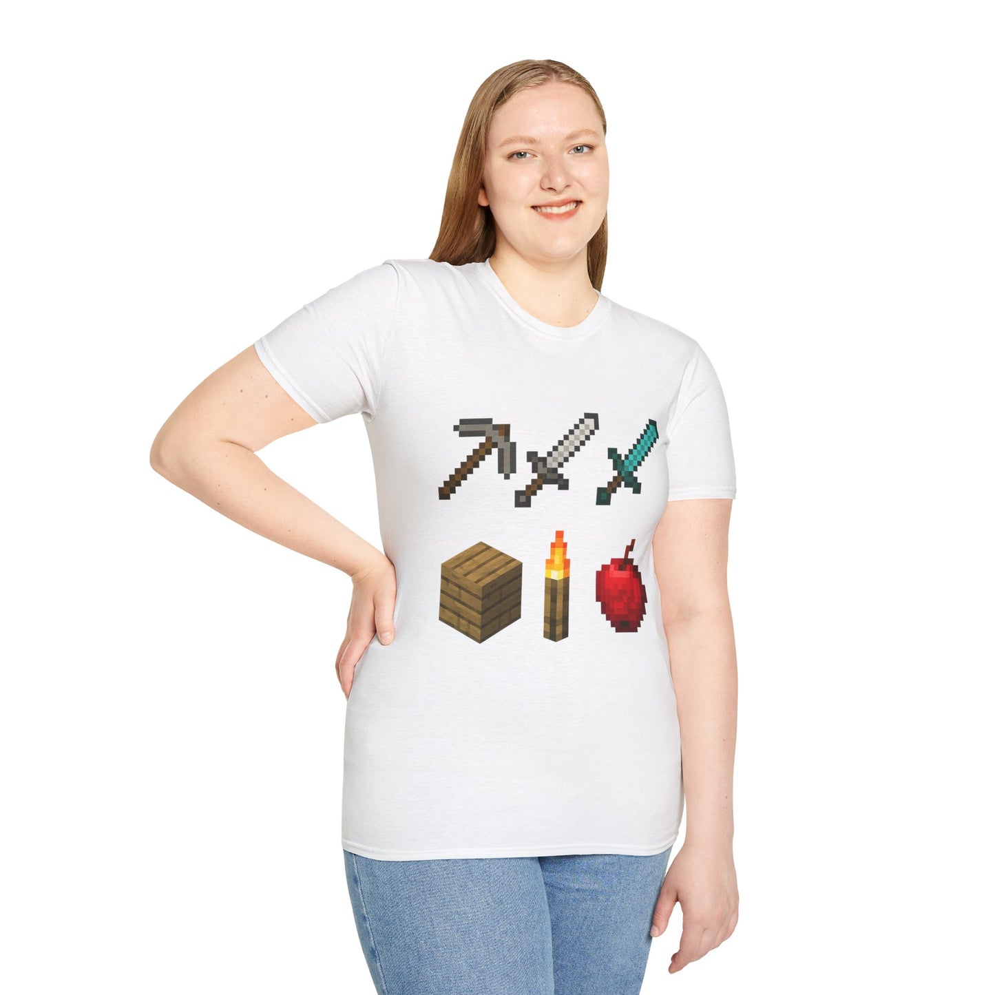 Pixel Tools & Items T-Shirt | Retro Pixel Art Gaming Tee, 8-Bit Gamer Shirt, Pixel Weapons & Supplies Top, Video Game Lover Gift Unisex