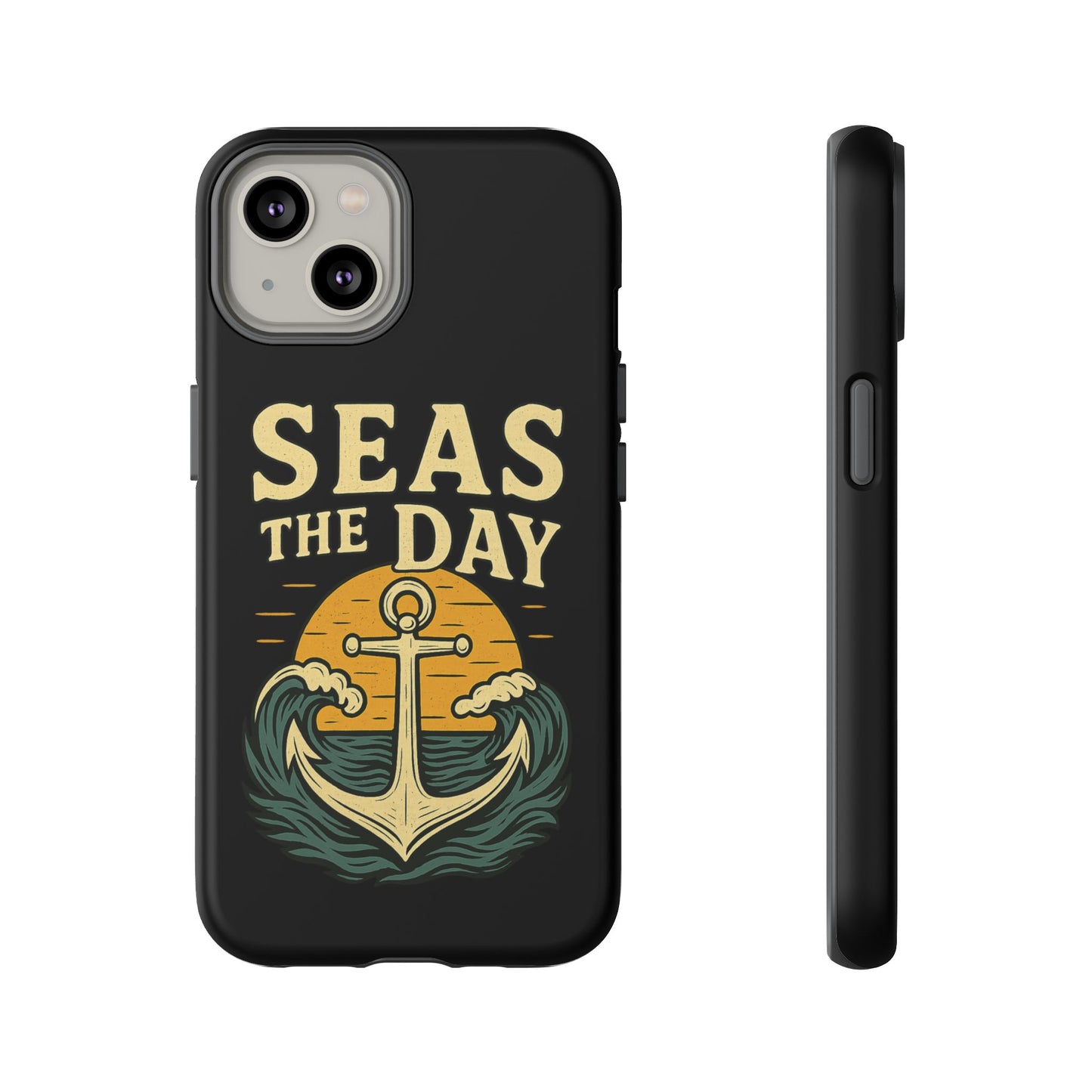 Seas the Day iPhone Case – Nautical Anchor Phone Cover – Ocean Pun Gift – Beach Lover iPhone Accessory – Summer Adventure Phone Case