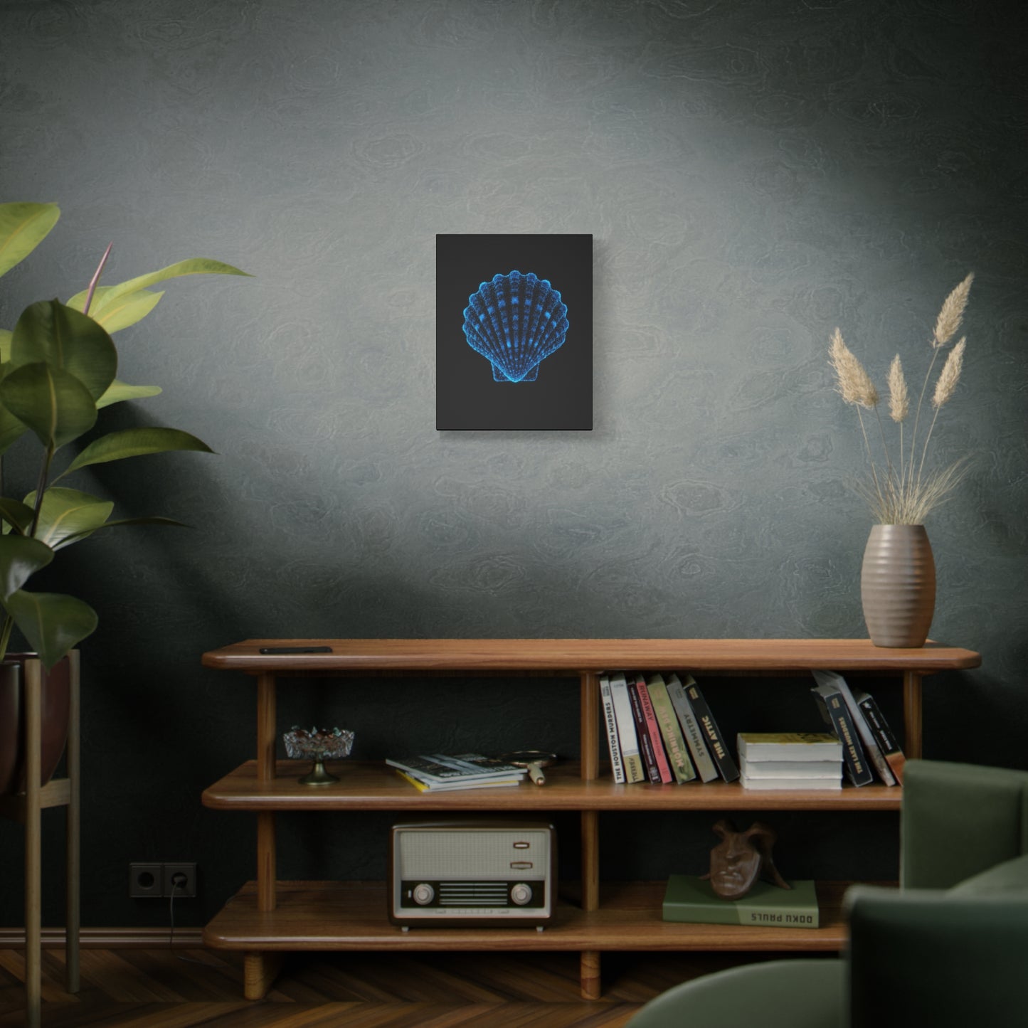 Blue Shell Canvas Art – Ocean-Inspired Home Decor