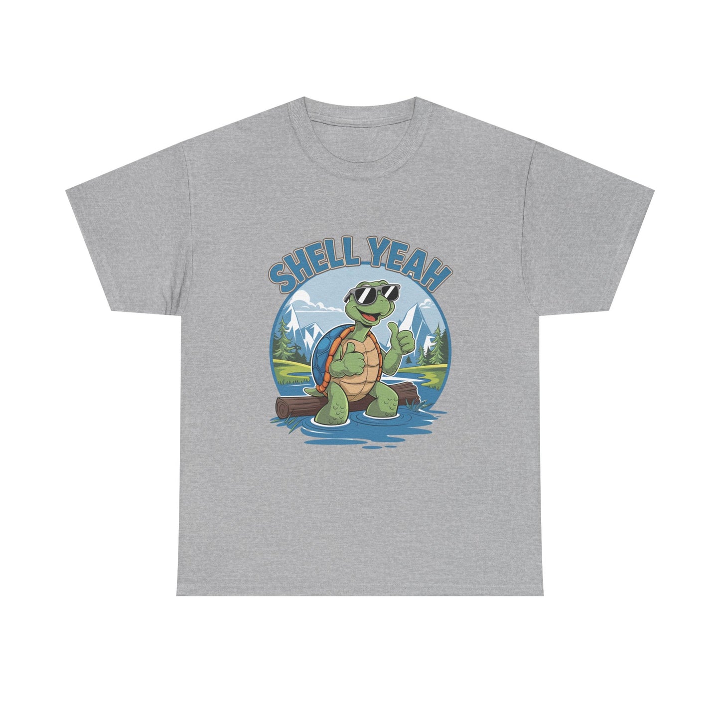 SHELL YEAH Turtle T-Shirt | Funny Cute Turtle Nature Graphic Tee | Handmade Animal Lover Gift | Eco Outdoor Adventure Shirt