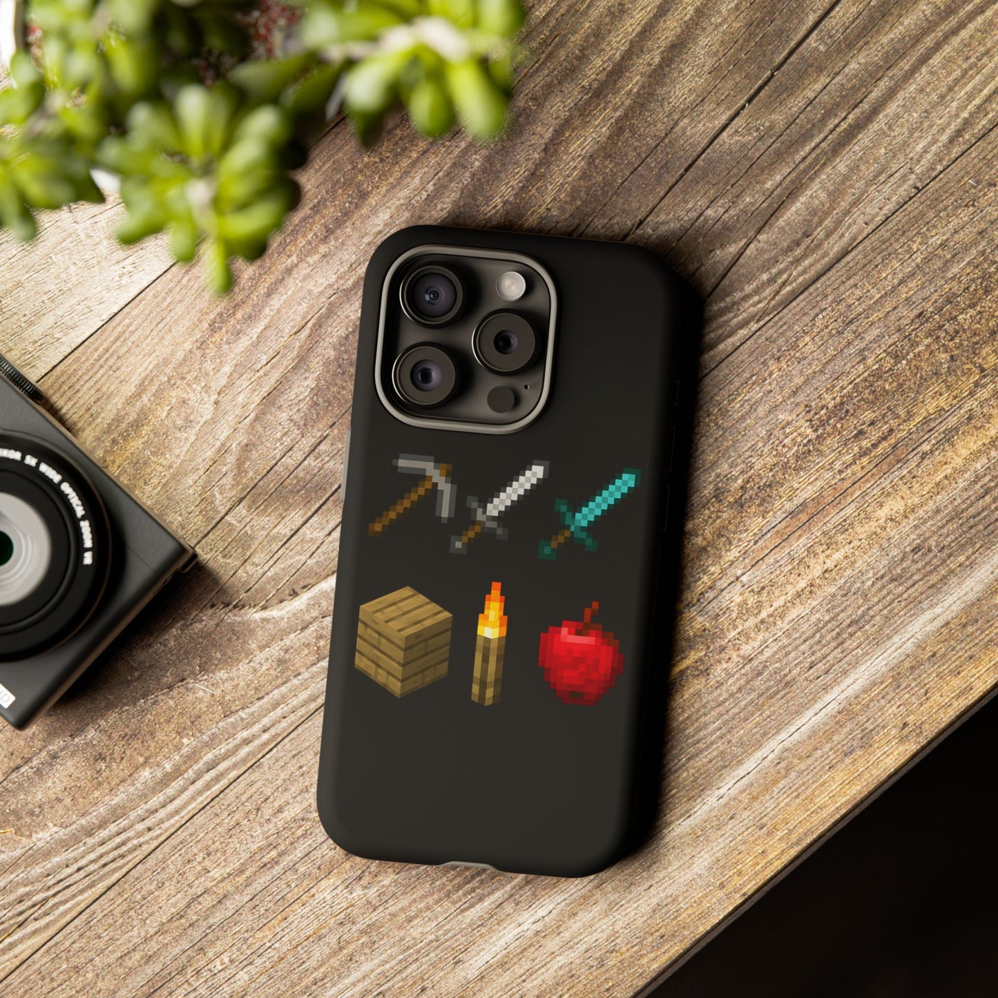 Pixel Art iPhone Case - Gaming-Inspired Tough Case for Gamers inspired by Minecraft Phone Case