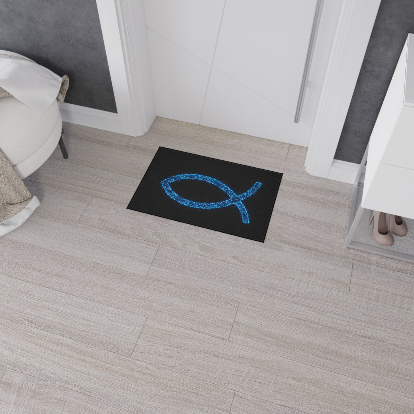 Christian Fish Design Heavy Duty Floor Mat - Durable Welcome Mat for Home