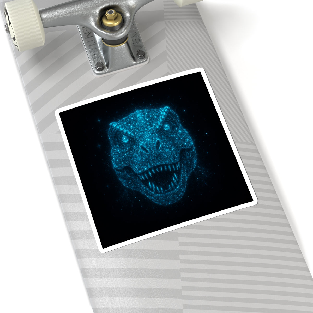 Galaxy Bioluminescent Dinosaur Sticker - Cosmic T-Rex Vinyl Decal - Starry Dino Laptop Sticker Non-Glow - Space Aesthetic Gift