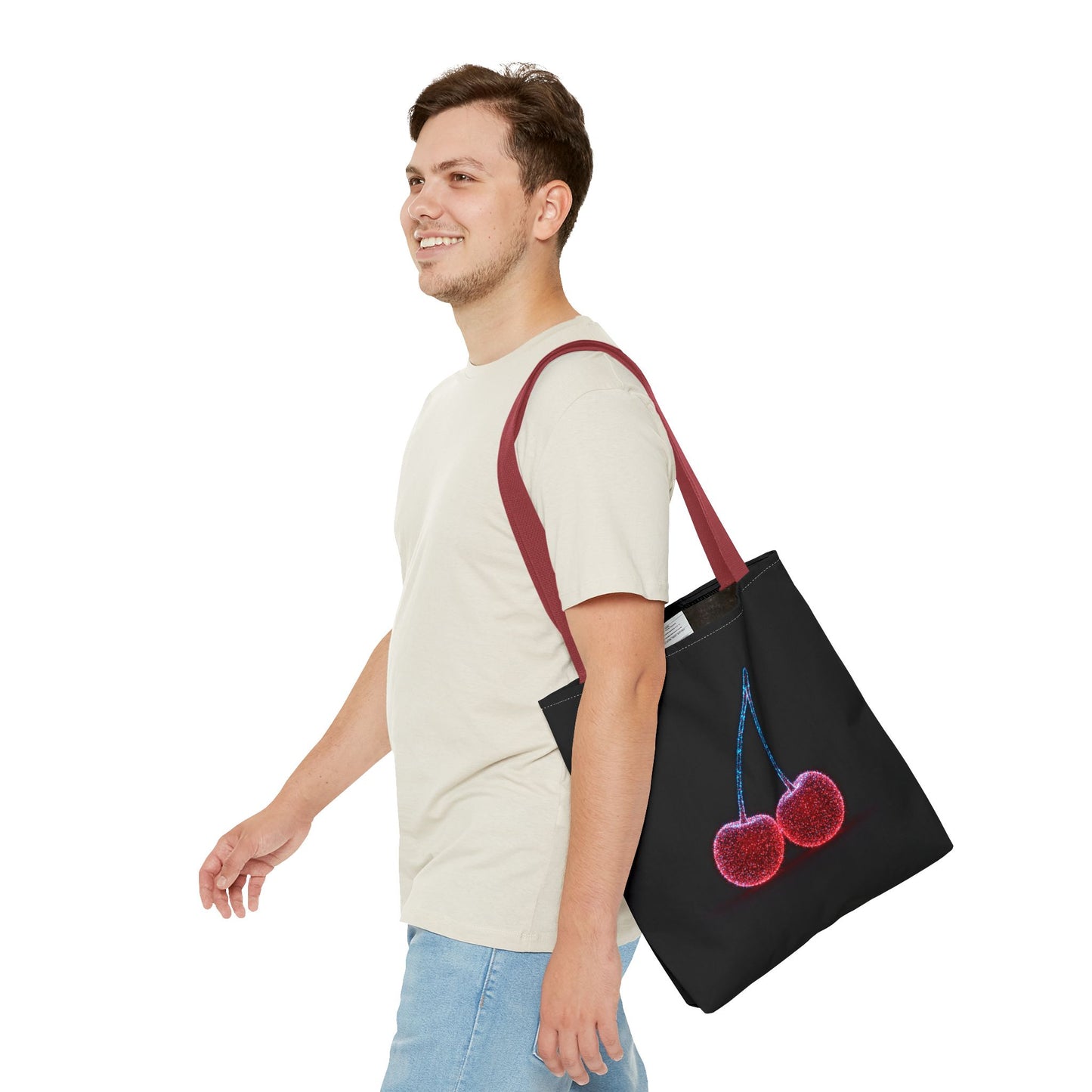 Sparkling Cherry Tote Bag Reusable Bag Shopping Bag Cherry Bag Reusable Tote