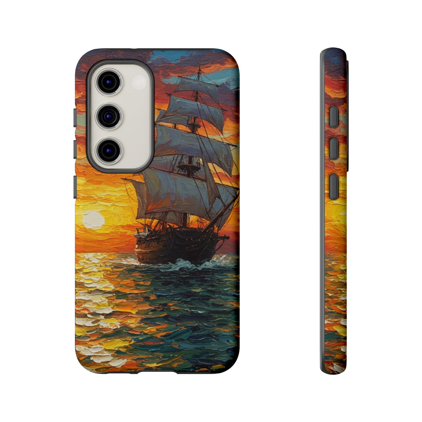 Samsung Galaxy Case - Ship Sailing at Sunset Design