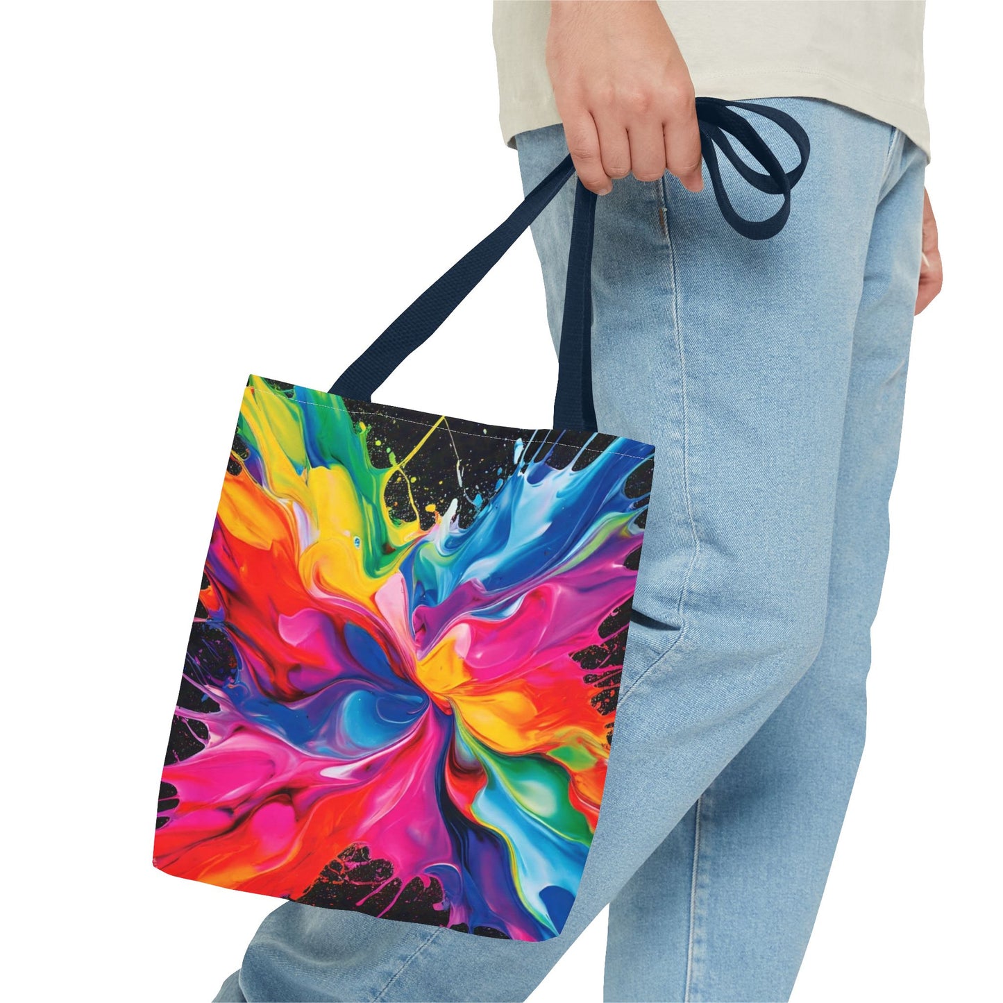 Vibrant Abstract Swirl Tote Bag | Colorful Expressionism Canvas Tote – Bold Art Accessory & Eco-Friendly Gift for Art Lovers