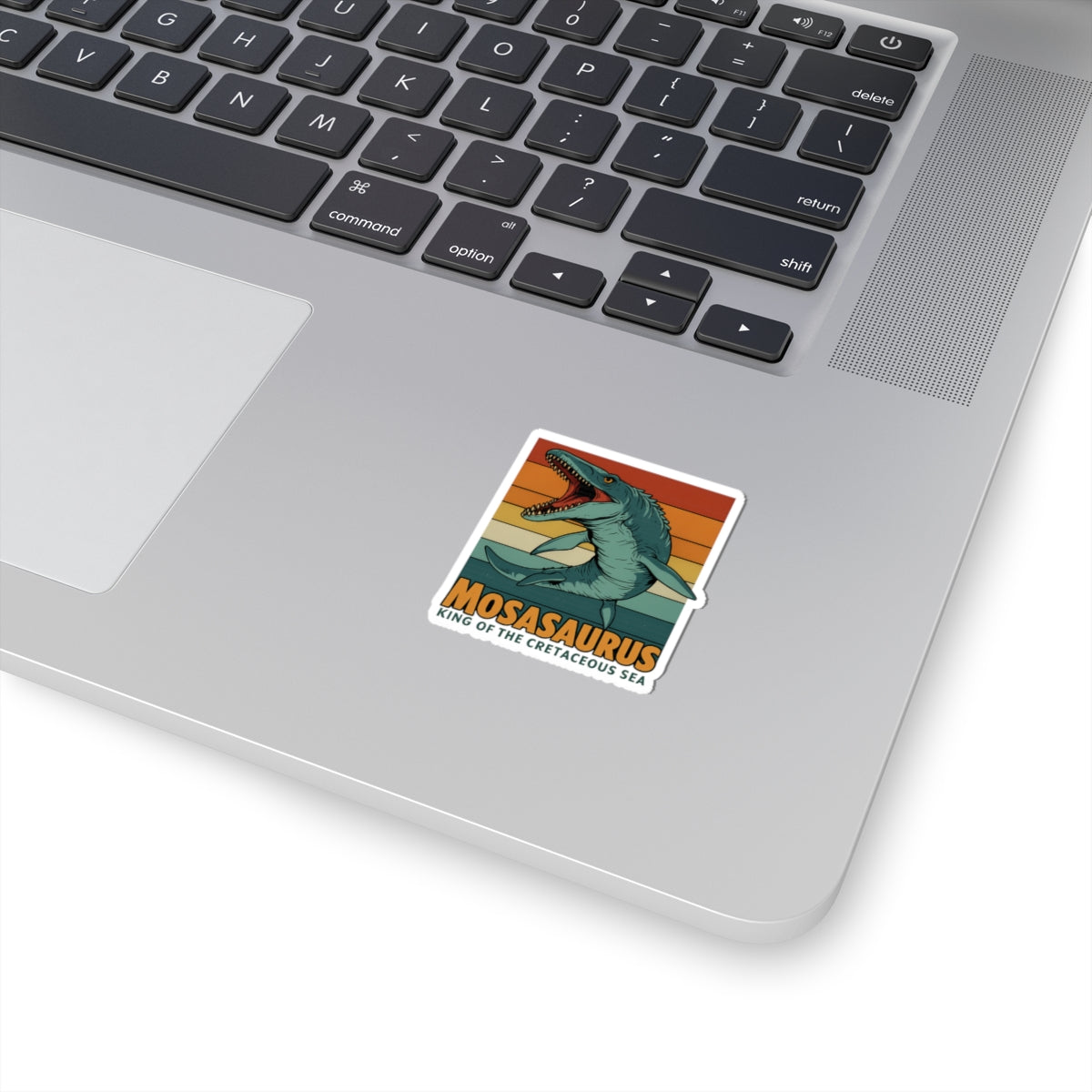Retro Mosasaurus Vinyl Sticker - Vintage Dinosaur Decal | Die-Cut Sticker for Laptop, Skateboard, Journal | Cretaceous Sea King Gift