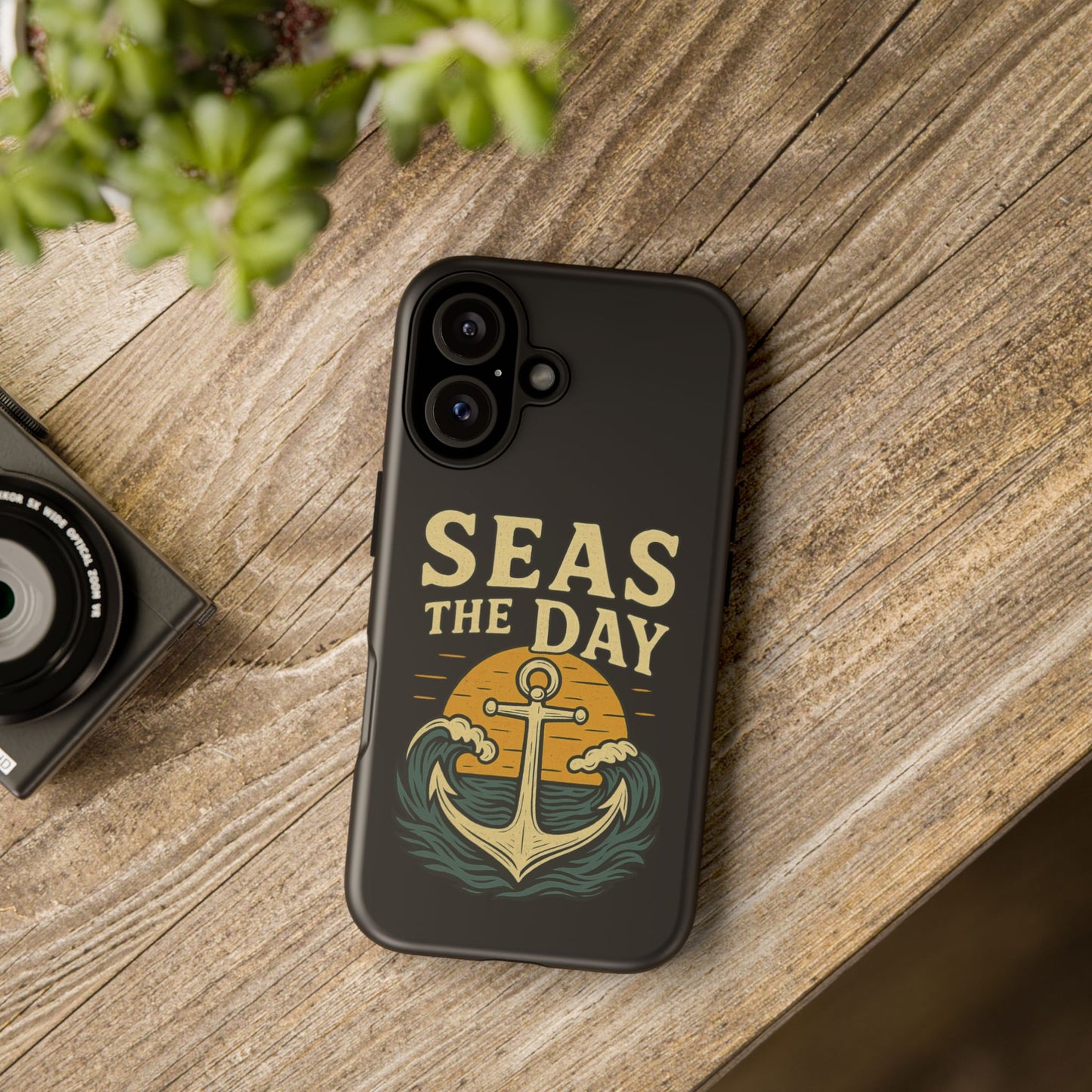 Seas the Day iPhone Case – Nautical Anchor Phone Cover – Ocean Pun Gift – Beach Lover iPhone Accessory – Summer Adventure Phone Case