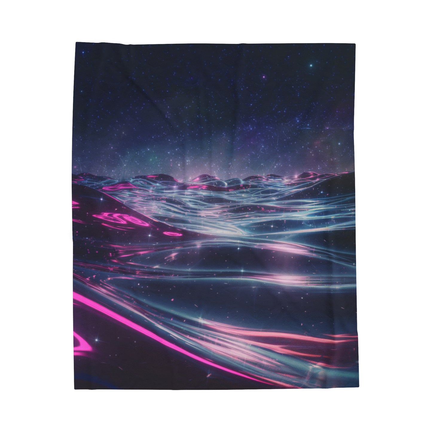 Plush Blanket with Galactic Ocean Design