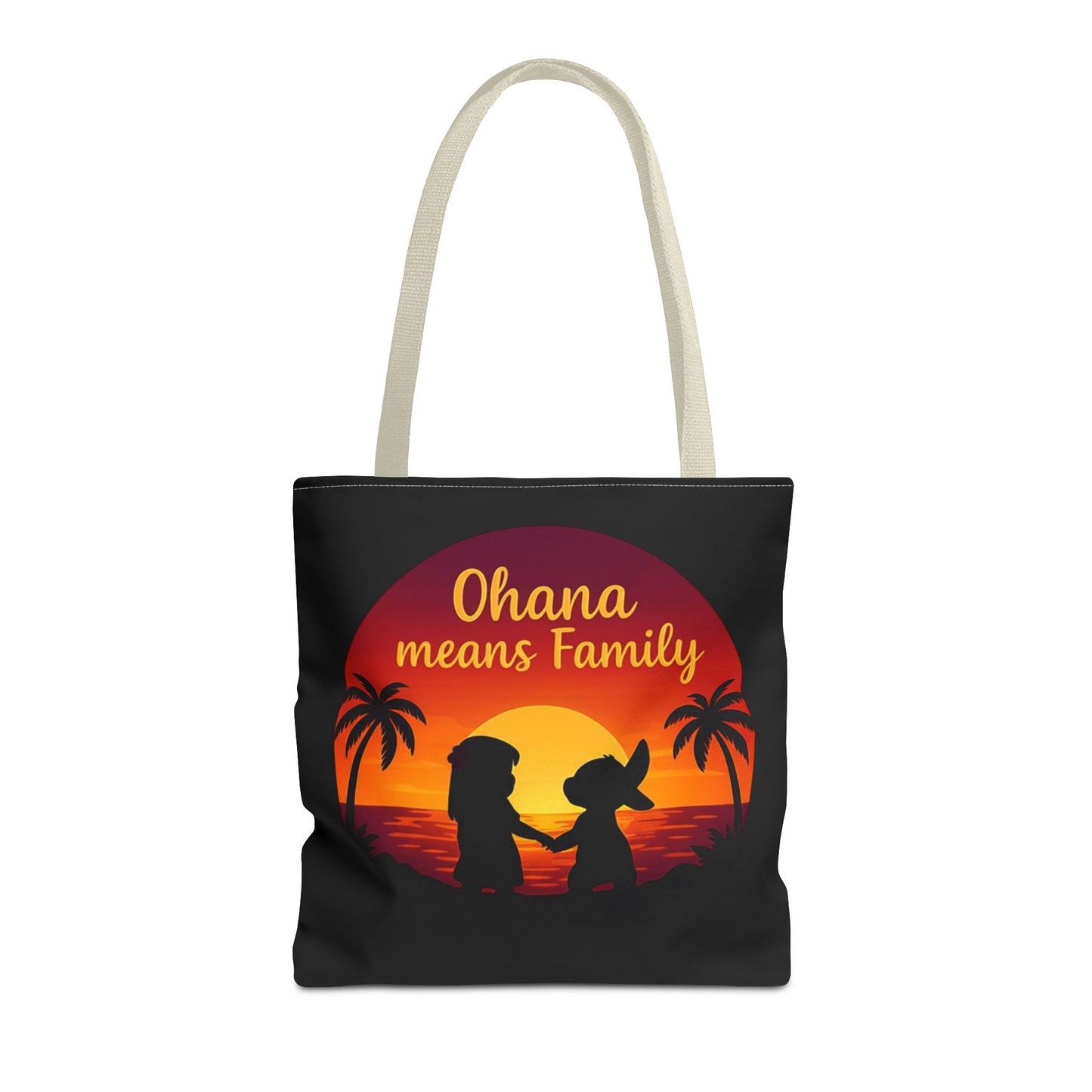 Ohana Means Family Tote Bag – Lilo and Stitch Inspired Bag, Hawaiian Quote, Disney Aesthetic Gift, Reusable Grocery or Beach Bag