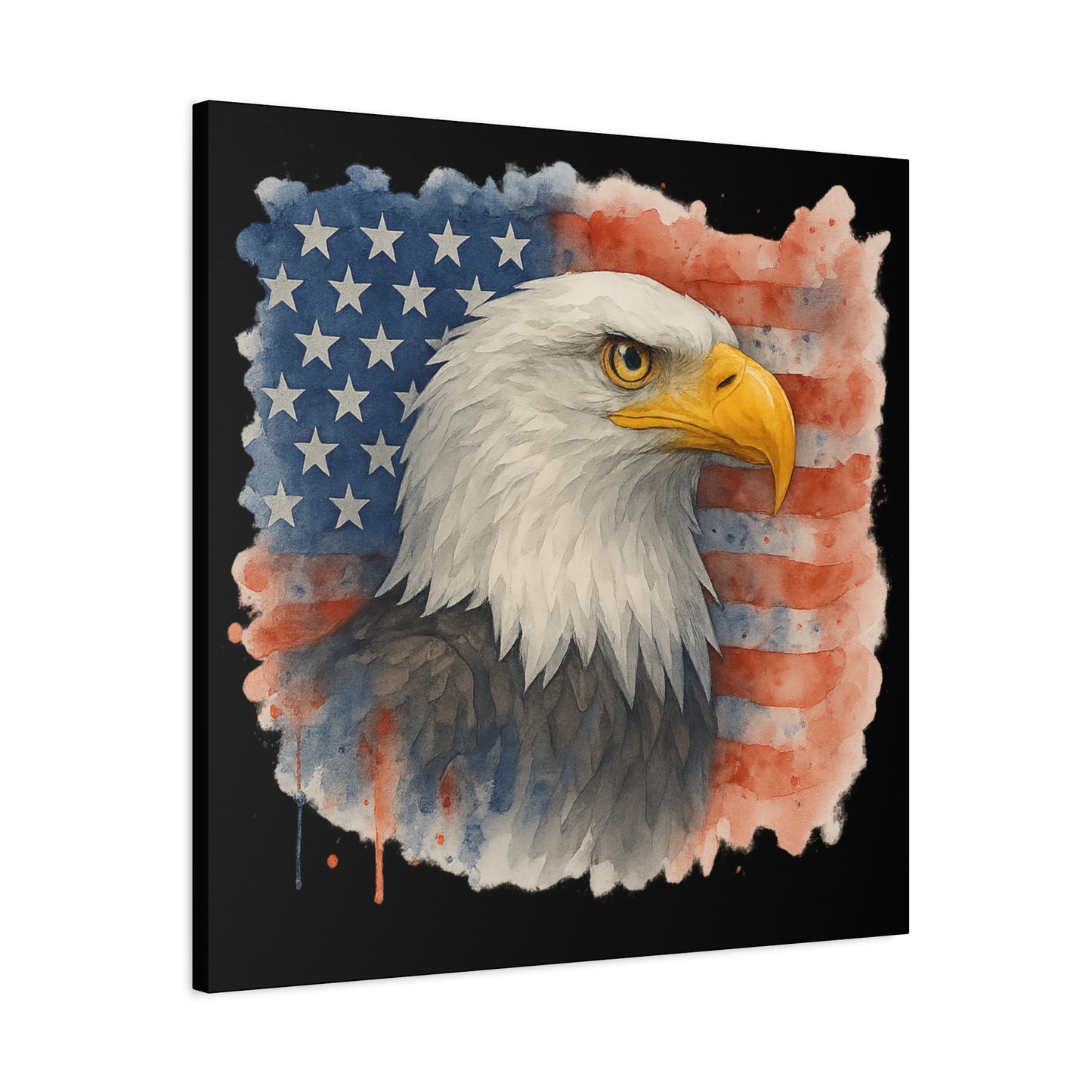 Patriotic Eagle Canvas Art American Flag Decor Independence Day Decor 4th of July Canvas Gift for Veteran