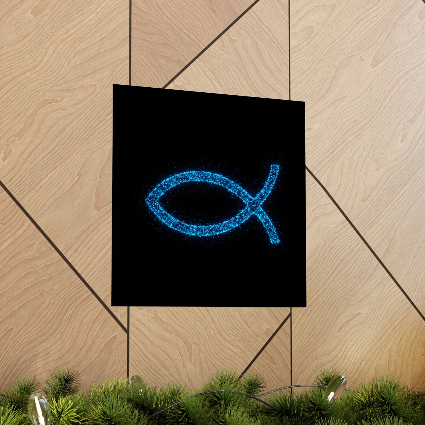 Sparkling Fish Symbol Matte Vertical Poster - Faith-Inspired Art for Home Decor