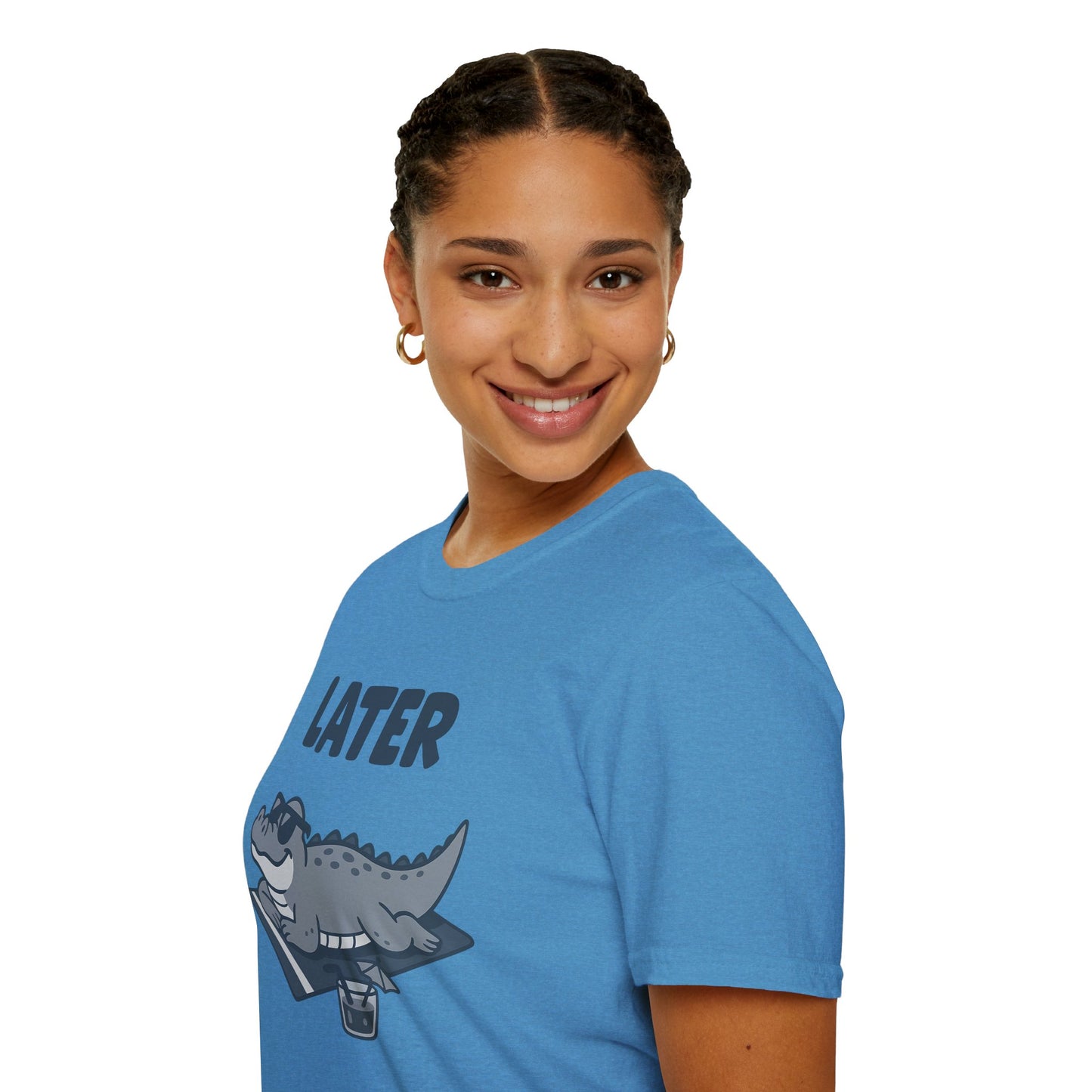 Later Gator Lounge Graphic Tee - Funny Alligator T-Shirt, Summer Vacation Humor, Cute Animal Tee, Relax Gift for Him and Her