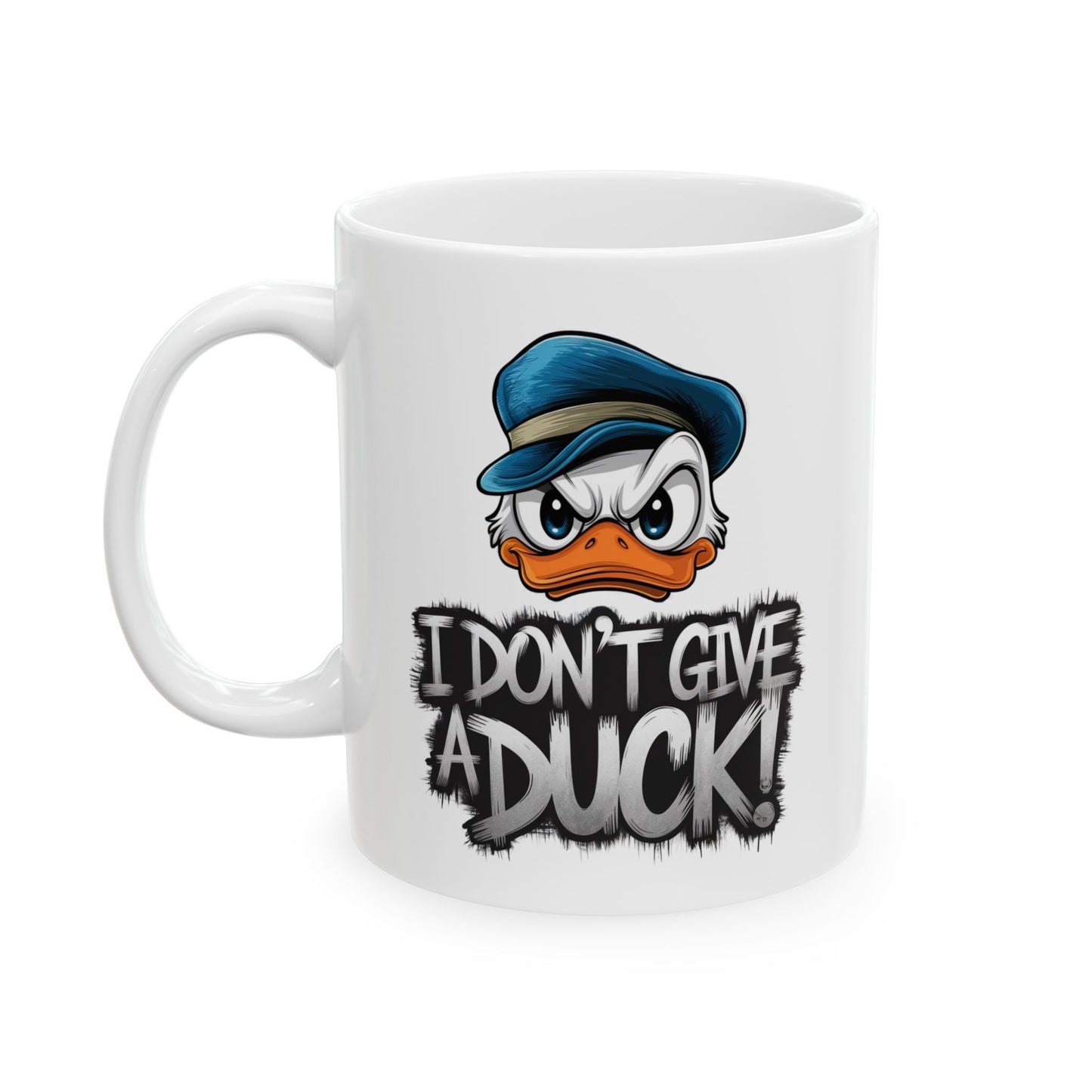 I Don’t Give a Duck Mug | Sassy Duck Coffee Cup | Funny Pun Gift | Adult Humor Mug | Bold Cartoon Animal Drinkware | 11oz & 15oz