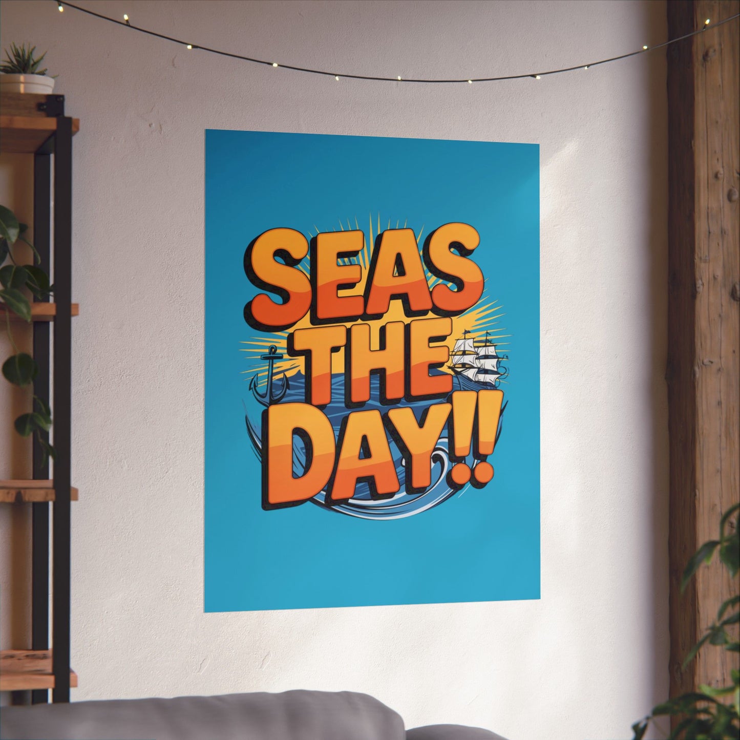 Vertical Poster - Seas The Day Pun Print