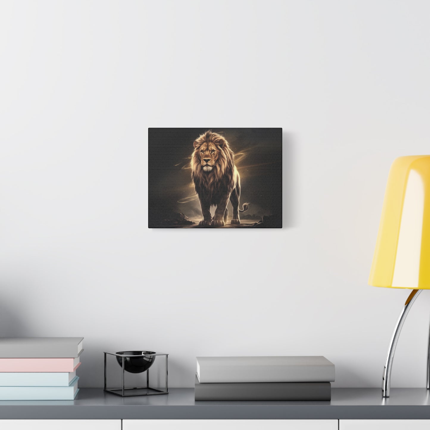 Canvas Print Lion Art Golden Hues