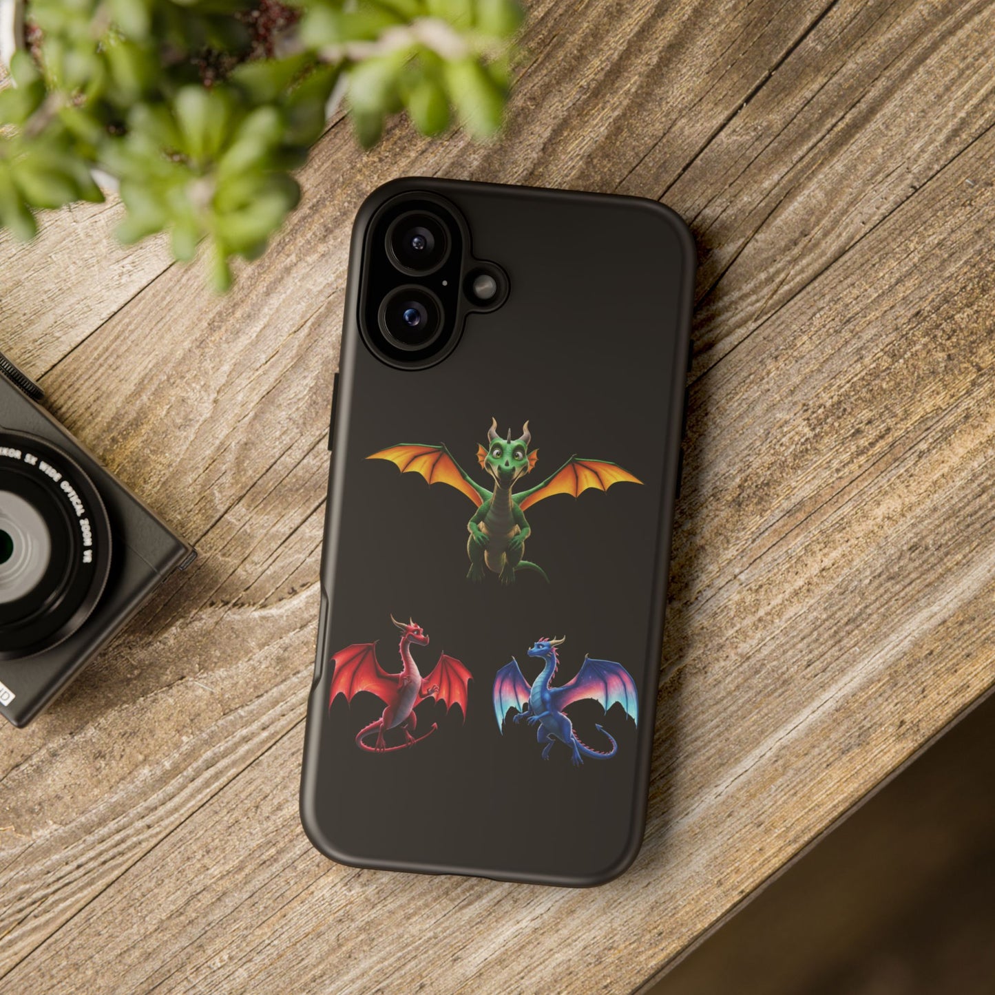 Vibrant Fantasy Dragon iPhone Case - Tough Armor Cover for iPhone 15/14/13 - Colorful Mythical Wings Gift for Dragon Lovers