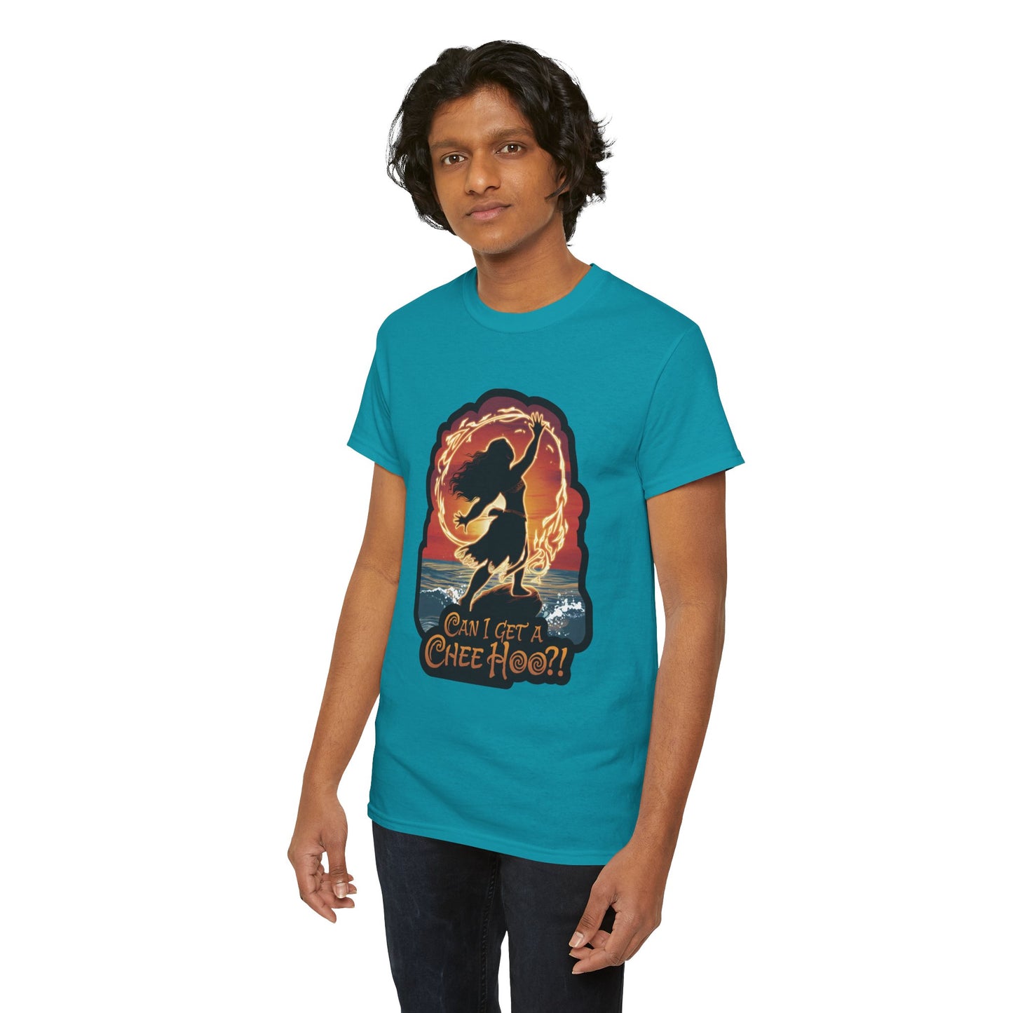Can I Get a Chee Hoo Shirt – Hawaiian Island Vibes Tee – Hula Dancer Sunset Graphic T-Shirt – Polynesian Luau Party Unisex Top