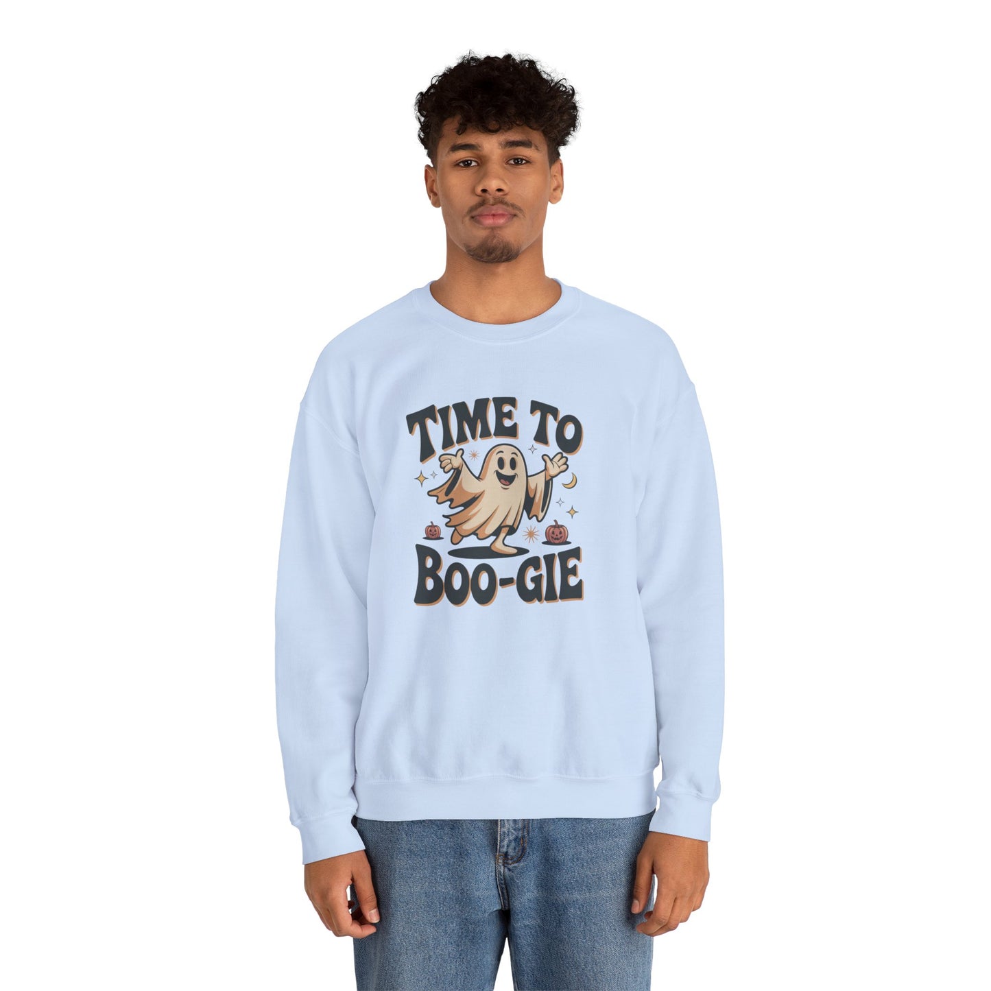 Time to Boo-gie Sweatshirt, Cute Ghost Halloween Crewneck, Spooky Sayings Graphic Pullover, Boo-gie Ghost Sweater, Fall Spooky Season Outfit