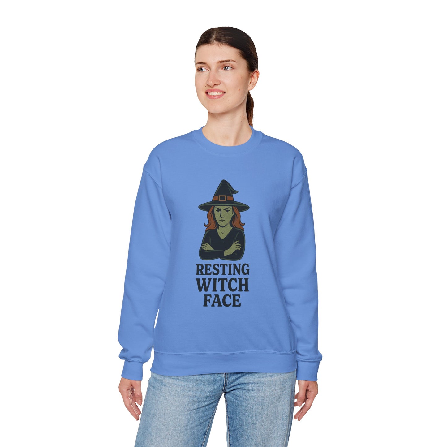 Resting Witch Face Sweatshirt, Funny Halloween Witch Crewneck, Spooky Season Sweatshirt, Fall Humor Graphic Pullover, Witchy Gift