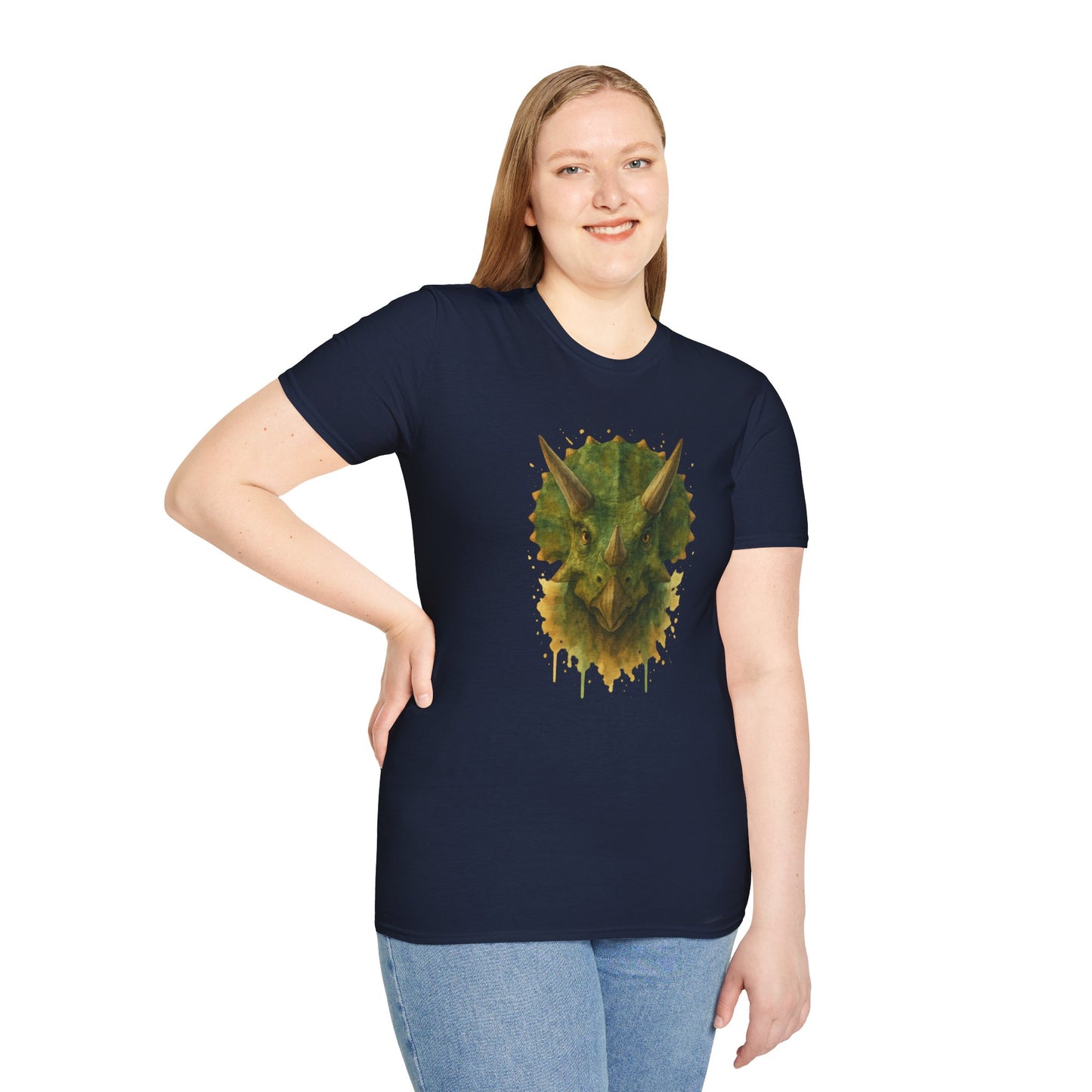Watercolor Triceratops Dinosaur Shirt | Prehistoric Dino Tee for Women Men and Kids | Unique Gift, Nature Lover T-Shirt