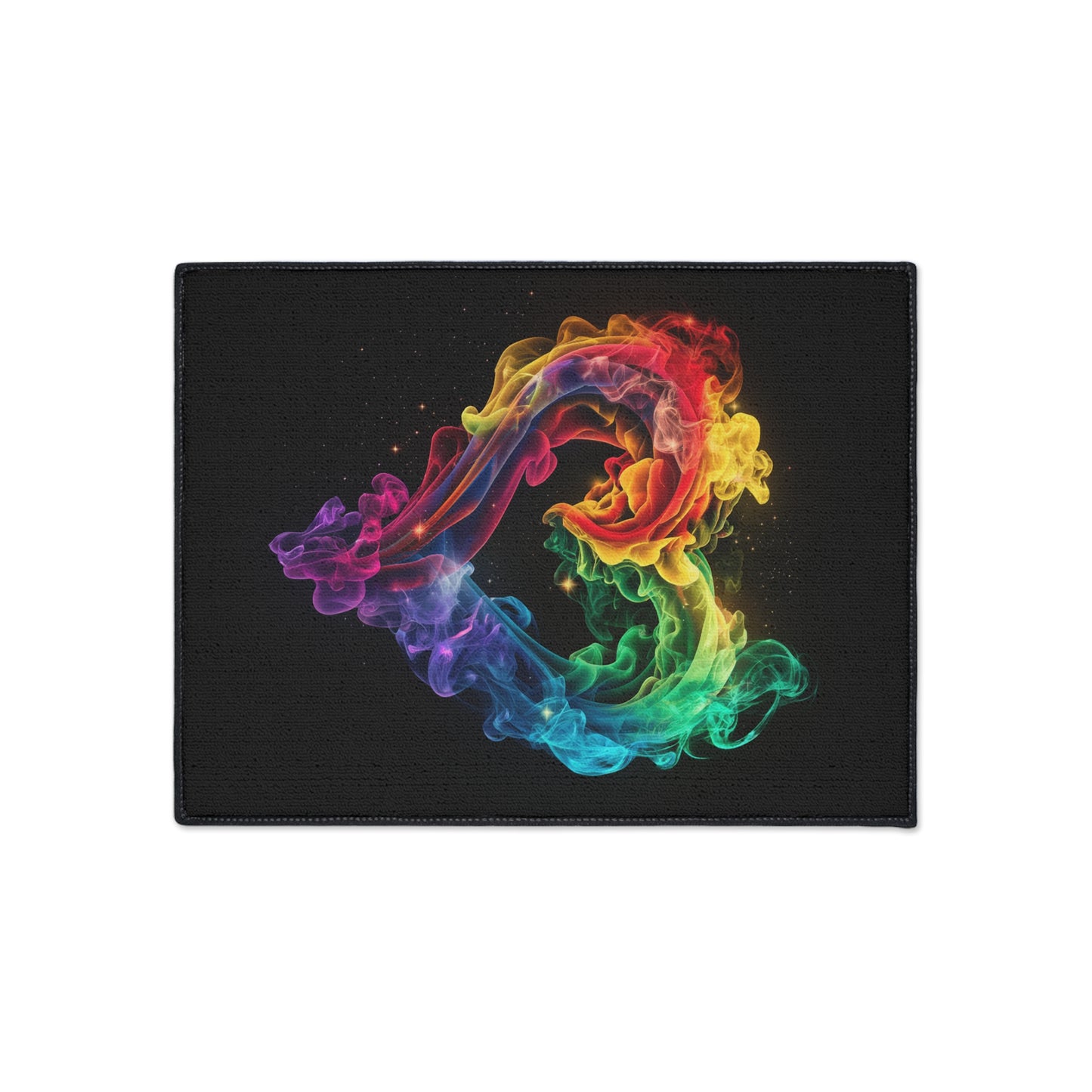 Floor Mat - Colorful Heart Shaped Smoke Design