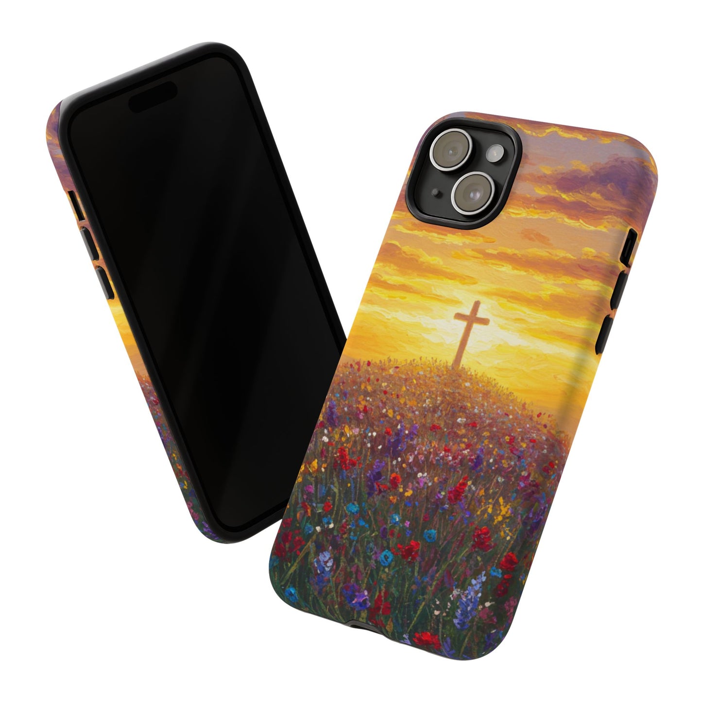 iPhone Case: Monet Style Cross Phone Case Christian Case Inspirational iPhone Case Spiritual Phone Case