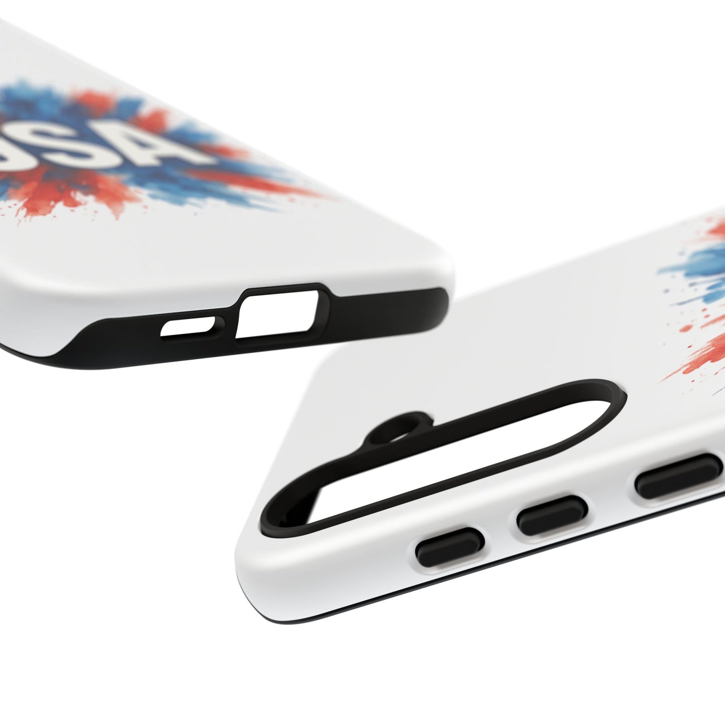 USA Splash Samsung Case - Patriotic Red White Blue Tough Cover, Dual-Layer Protection, 4th of July amd Veteran Gift for Galaxy
