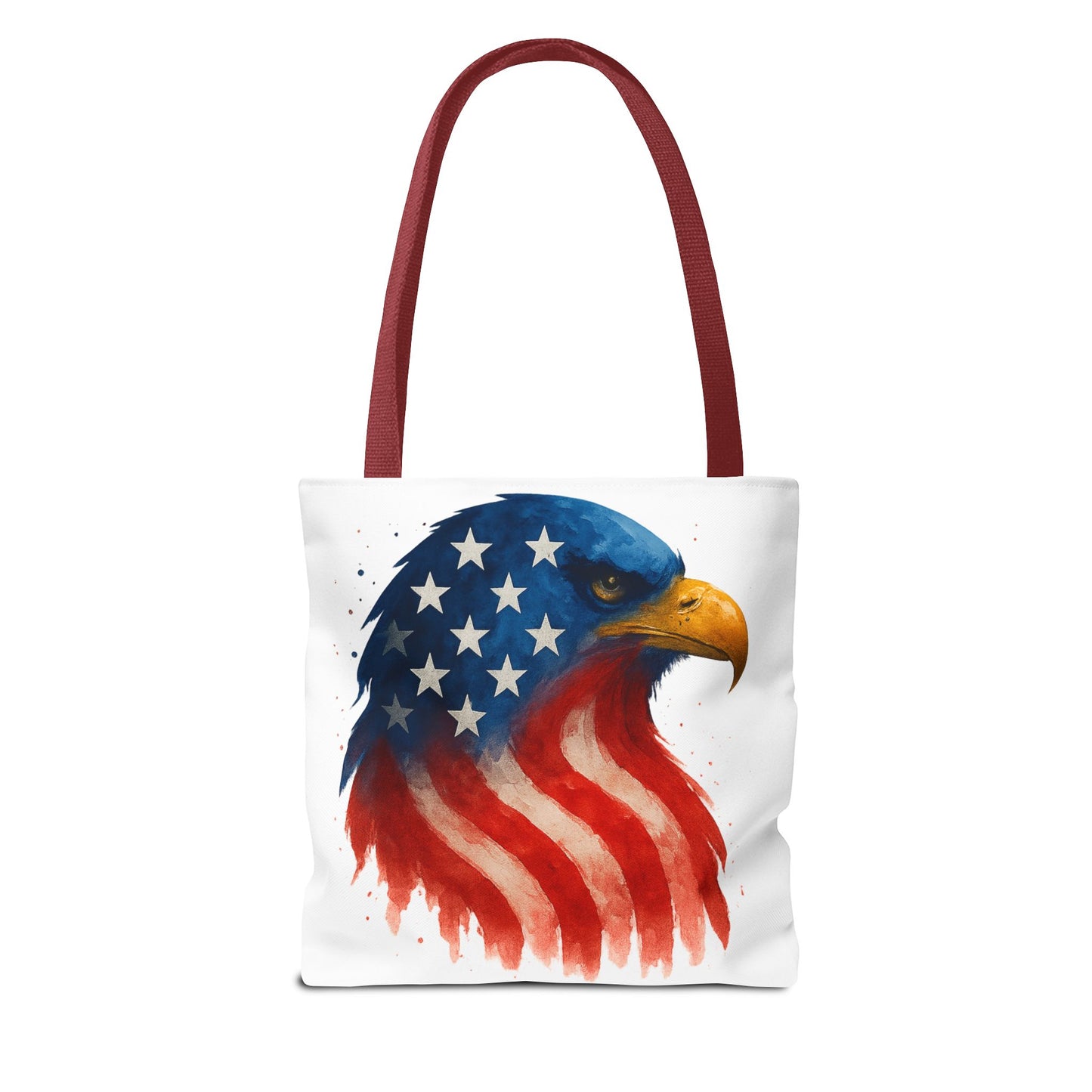 Patriotic Eagle Tote Bag USA Flag Canvas Carryall - Eco-Friendly Independence Day, Memorial Day Gift for Veterans, Reusable Shopping Bag