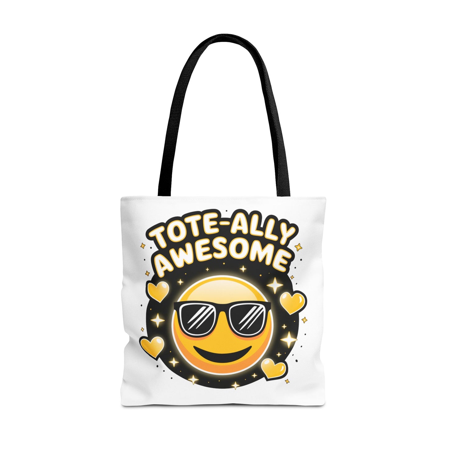 Smiling Emoji Tote Bag - Tote-ally Awesome, Fun Tote Bag, Emoji Tote, Cute Shopping Bag, Reusable Grocery Bag