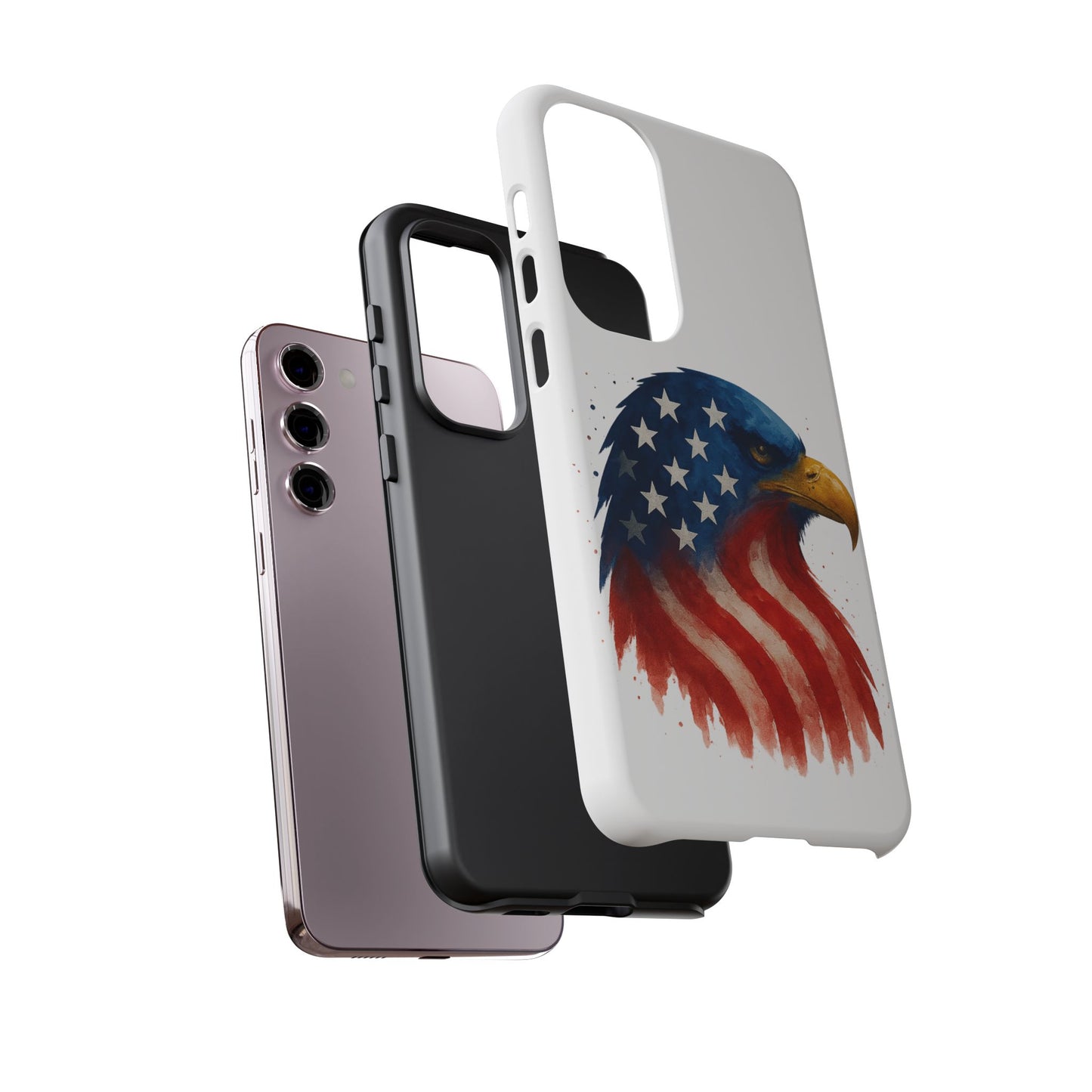 Patriotic Eagle Samsung Case - USA Flag Rugged Tough Cover, Dual-Layer Protection, Veteran and 4th of July Gift Galaxy Series