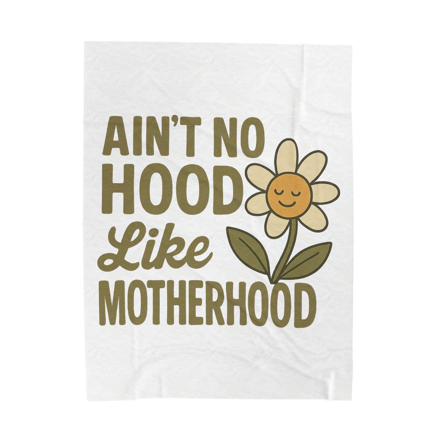 Plush Blanket with 'Ain't No Hood Like Motherhood' Design Mother's Day Throw Blanket Decor Gift for Mom