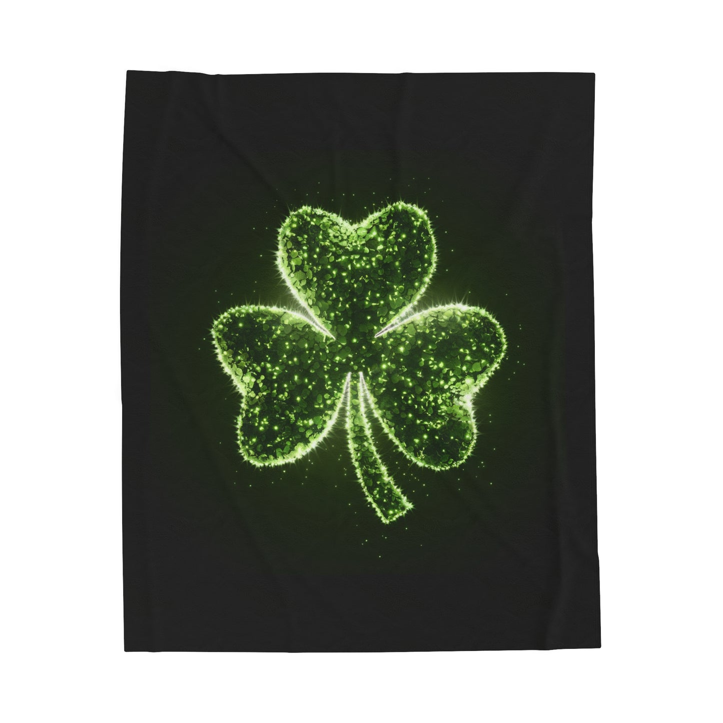 Plush Blanket with Shamrock Design