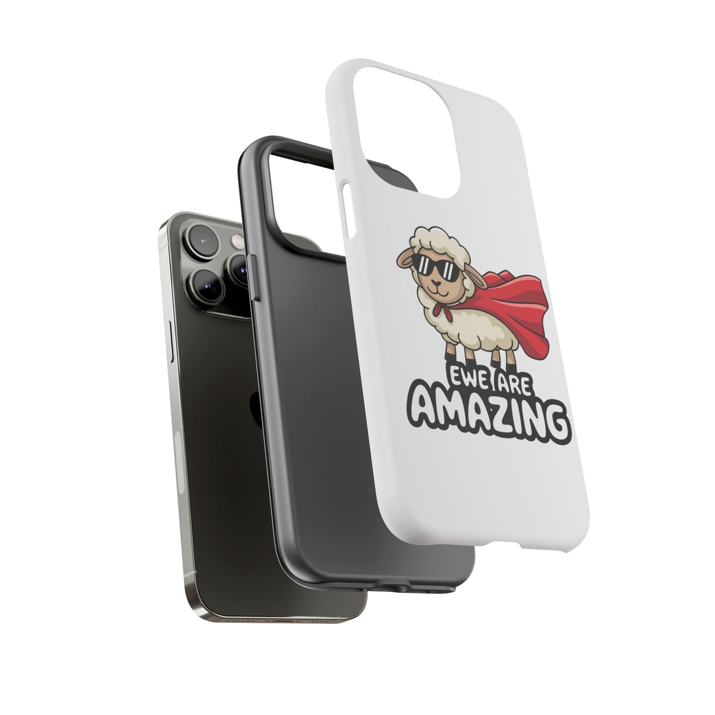 Funny iPhone Case - Cute Sheep Phone Cover - "Ewe Are Amazing" Animal Pun Gift - Motivational iPhone Case - Gift for Her or Him