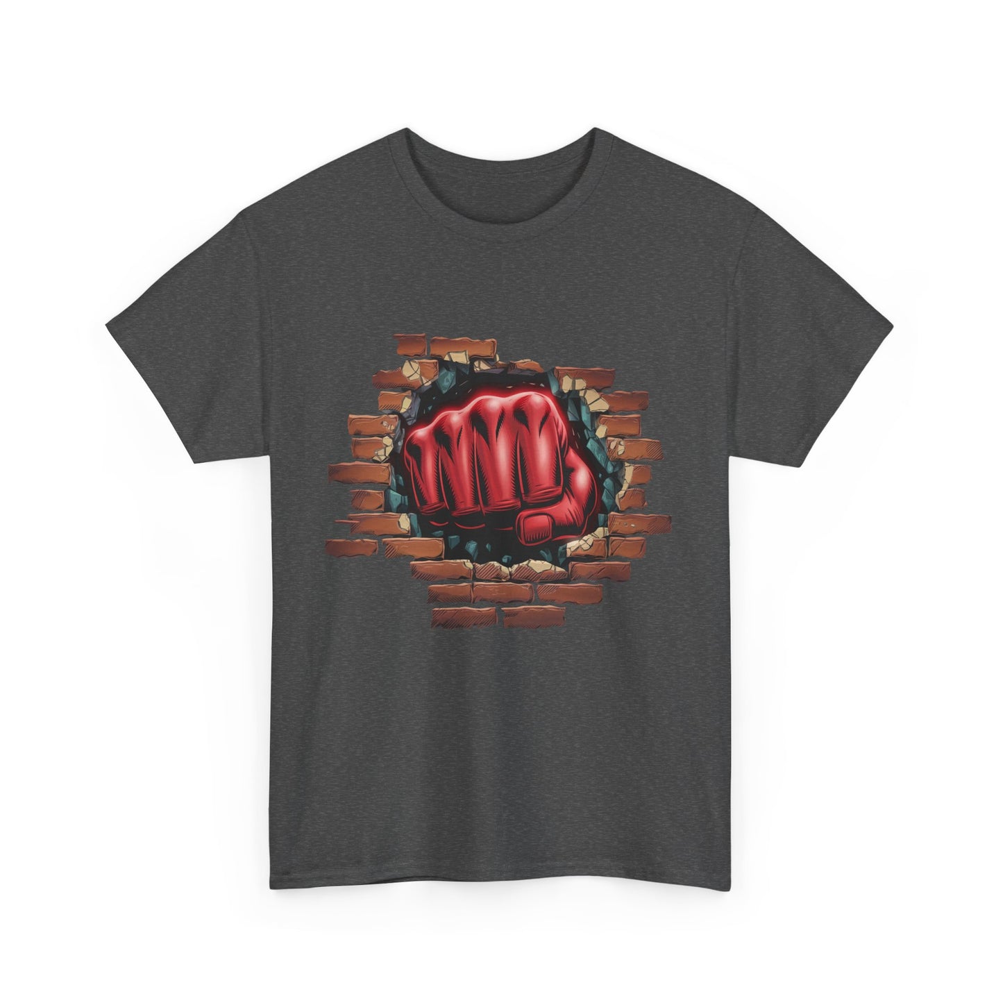 Impact Fist Graphic T-Shirt – Punch Through Brick Wall Design | Bold Streetwear Tee for Fighters, Gym & Edge-Lovers