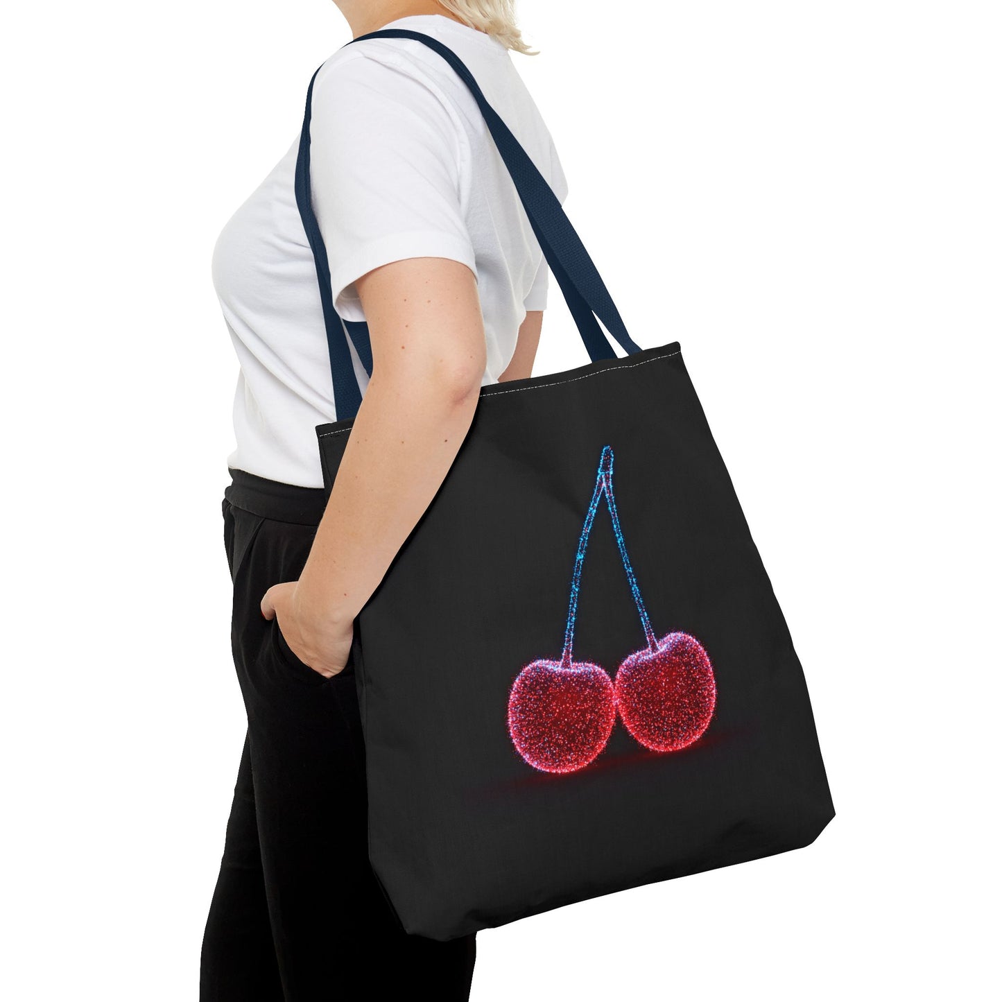 Sparkling Cherry Tote Bag Reusable Bag Shopping Bag Cherry Bag Reusable Tote