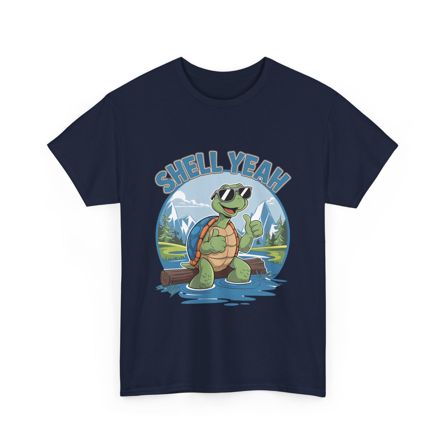 SHELL YEAH Turtle T-Shirt | Funny Cute Turtle Nature Graphic Tee | Handmade Animal Lover Gift | Eco Outdoor Adventure Shirt