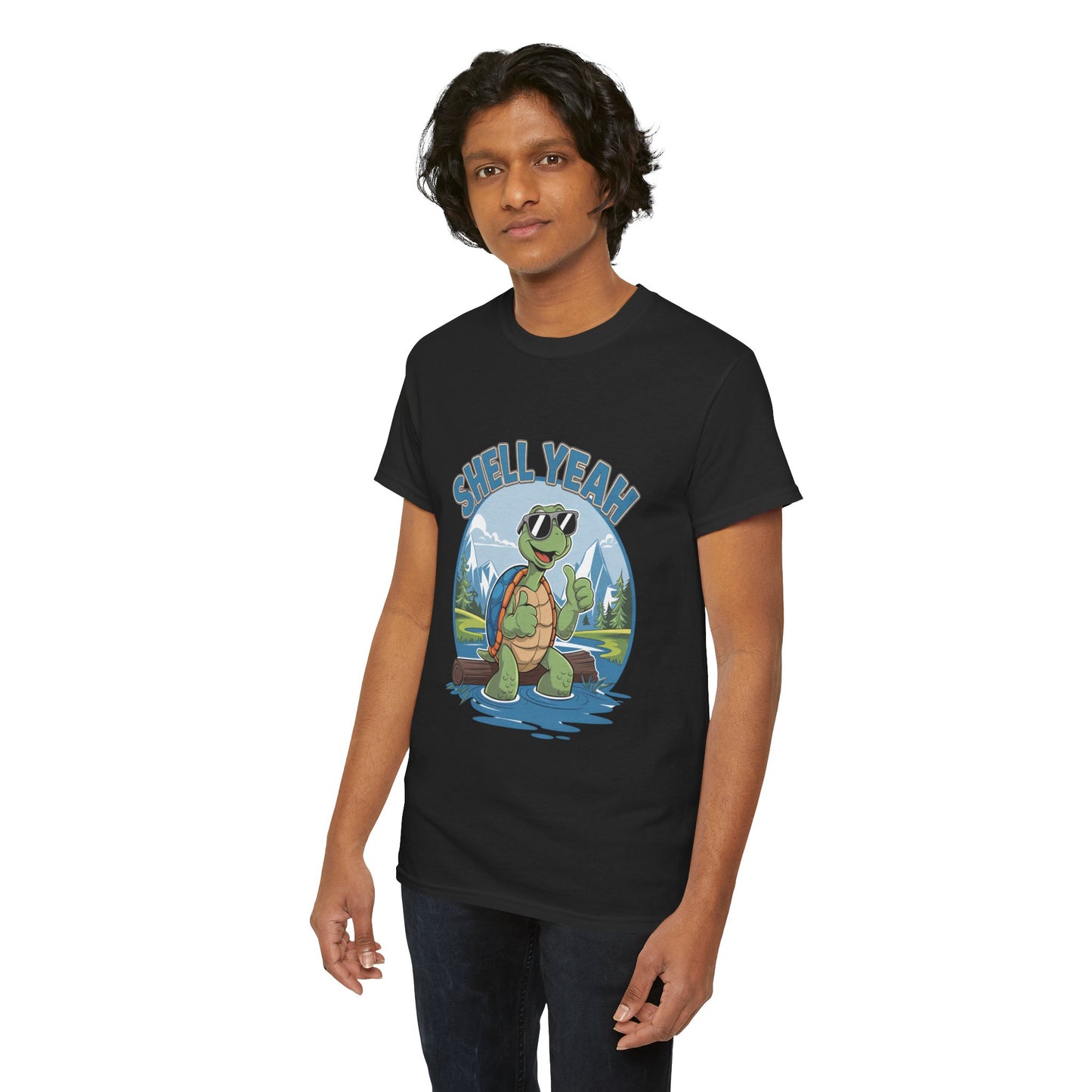 SHELL YEAH Turtle T-Shirt | Funny Cute Turtle Nature Graphic Tee | Handmade Animal Lover Gift | Eco Outdoor Adventure Shirt