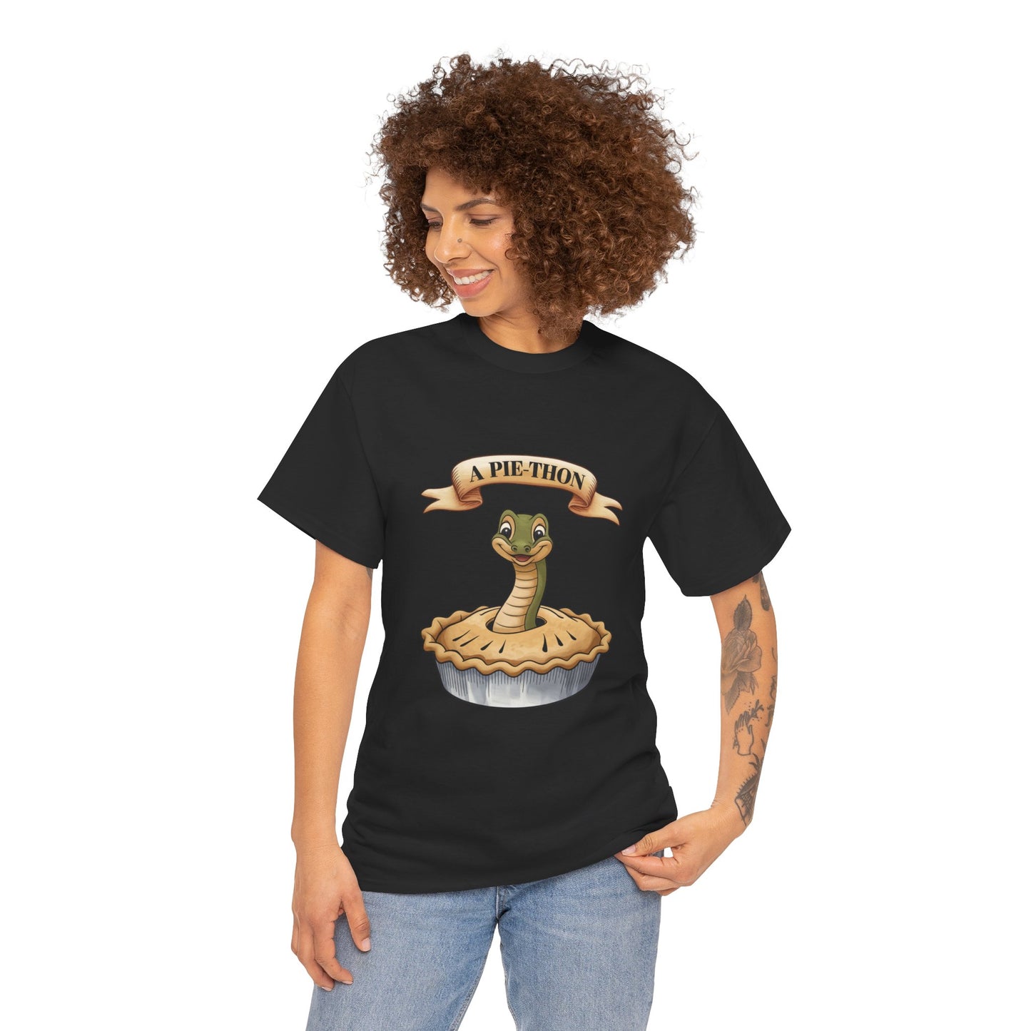 A Pie-Thon Funny Snake Pun Shirt – Cute Animal Joke T-Shirt – Quirky Graphic Tee for Pun Lovers, Reptile Fans, and Unique Gift Ideas