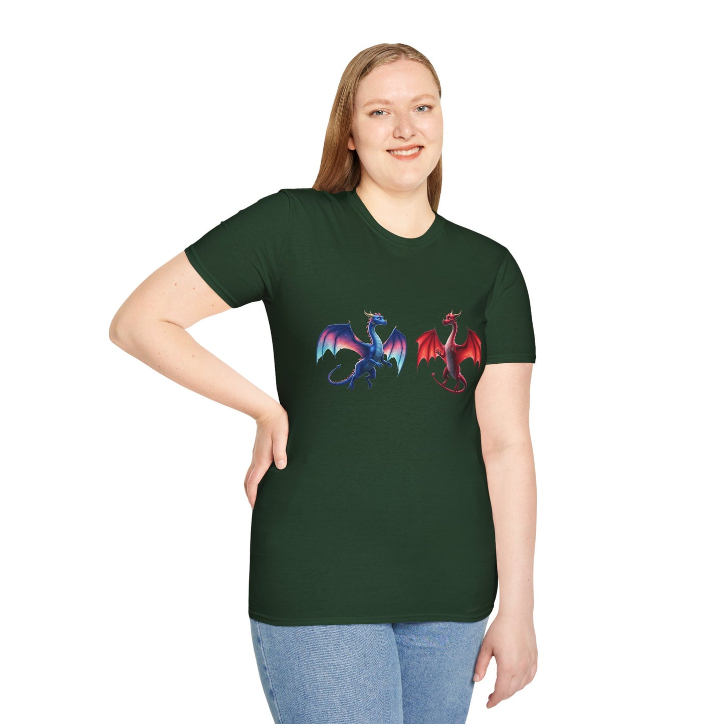 Dragon Duel Fantasy T-Shirt | Fire & Ice Dragon Graphic Tee | Unisex Gamer Shirt | DnD Gift | Cool Mythical Creature Shirt