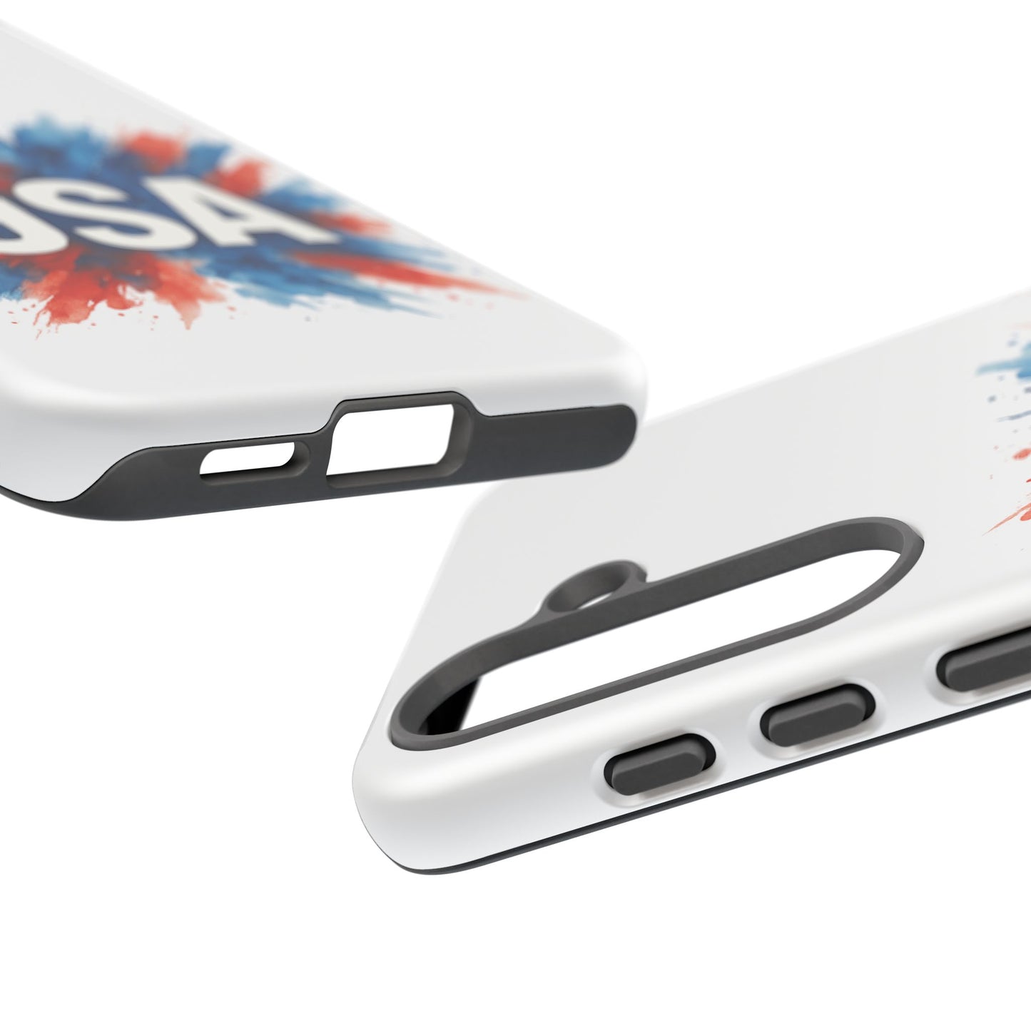 USA Splash Samsung Case - Patriotic Red White Blue Tough Cover, Dual-Layer Protection, 4th of July amd Veteran Gift for Galaxy