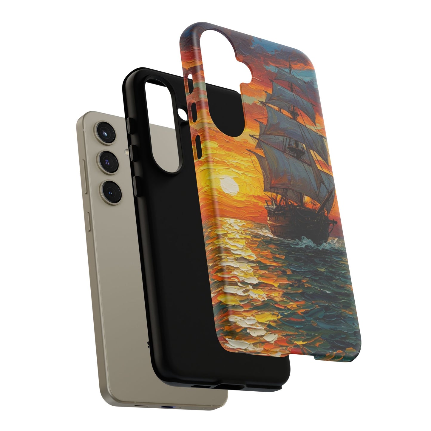 Samsung Galaxy Case - Ship Sailing at Sunset Design