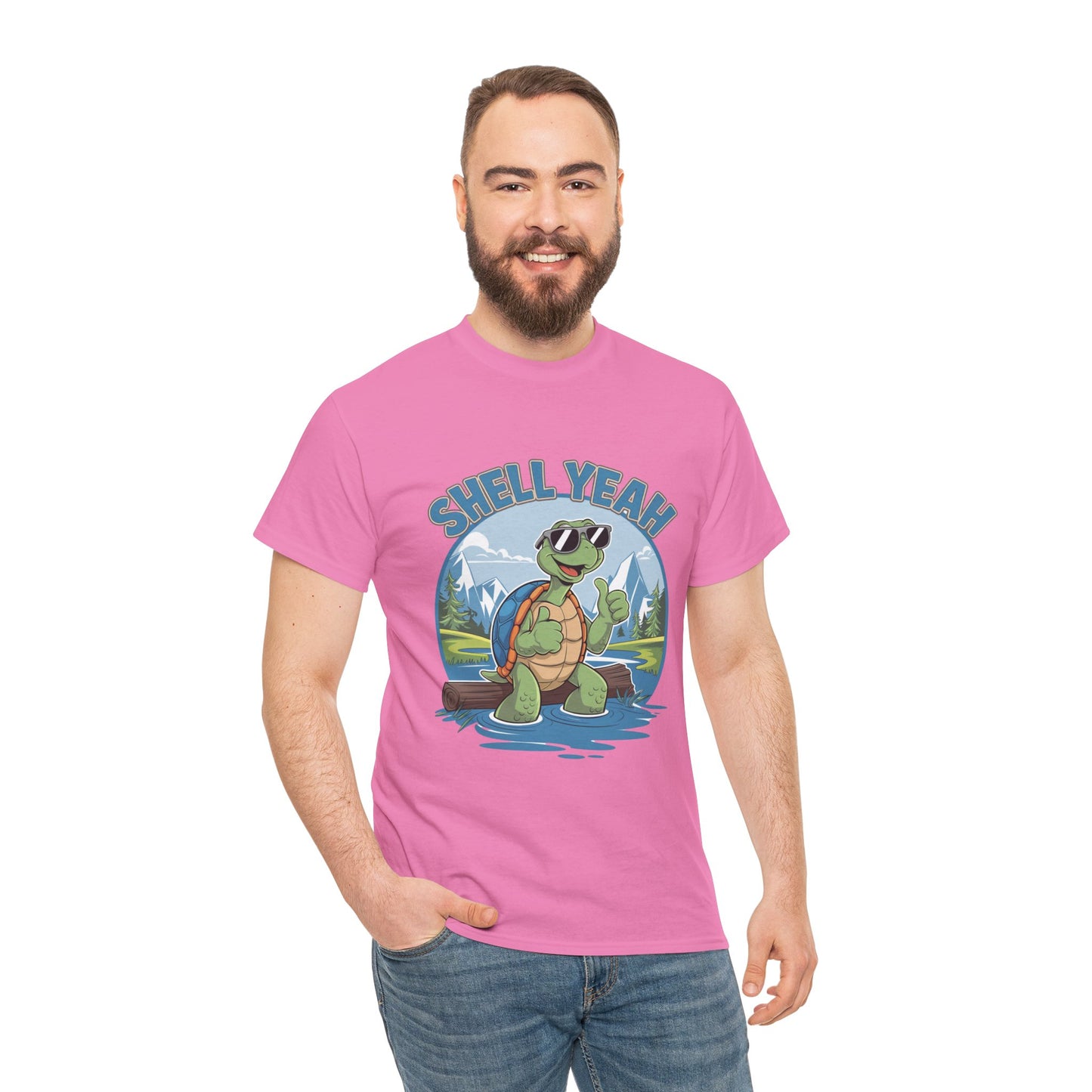 SHELL YEAH Turtle T-Shirt | Funny Cute Turtle Nature Graphic Tee | Handmade Animal Lover Gift | Eco Outdoor Adventure Shirt