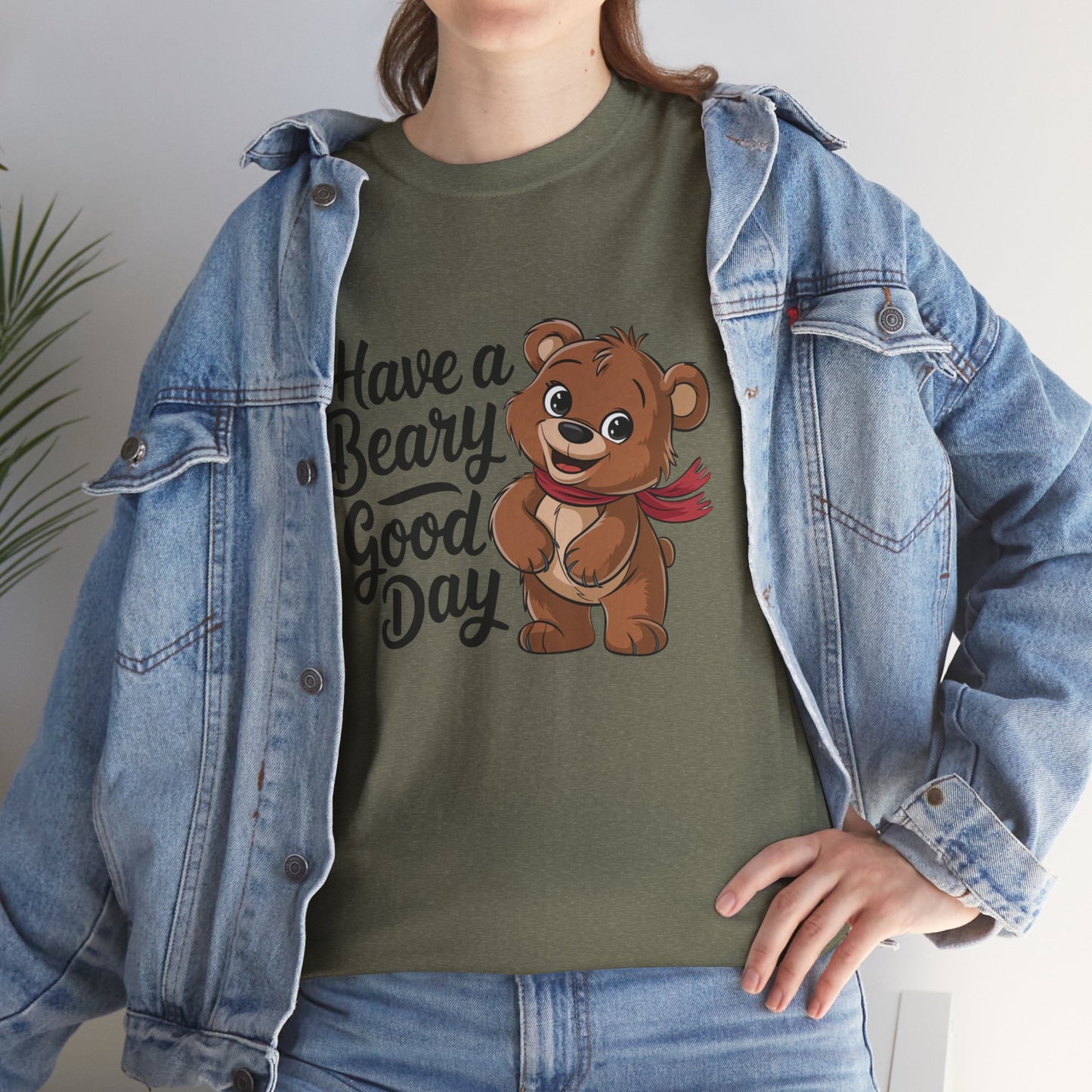 Have a Beary Good Day T-Shirt – Cute Bear Graphic Tee, Punny Animal Shirt, Funny Animal Lover Gift, Happy Positive Vibes Graphic T-Shirt