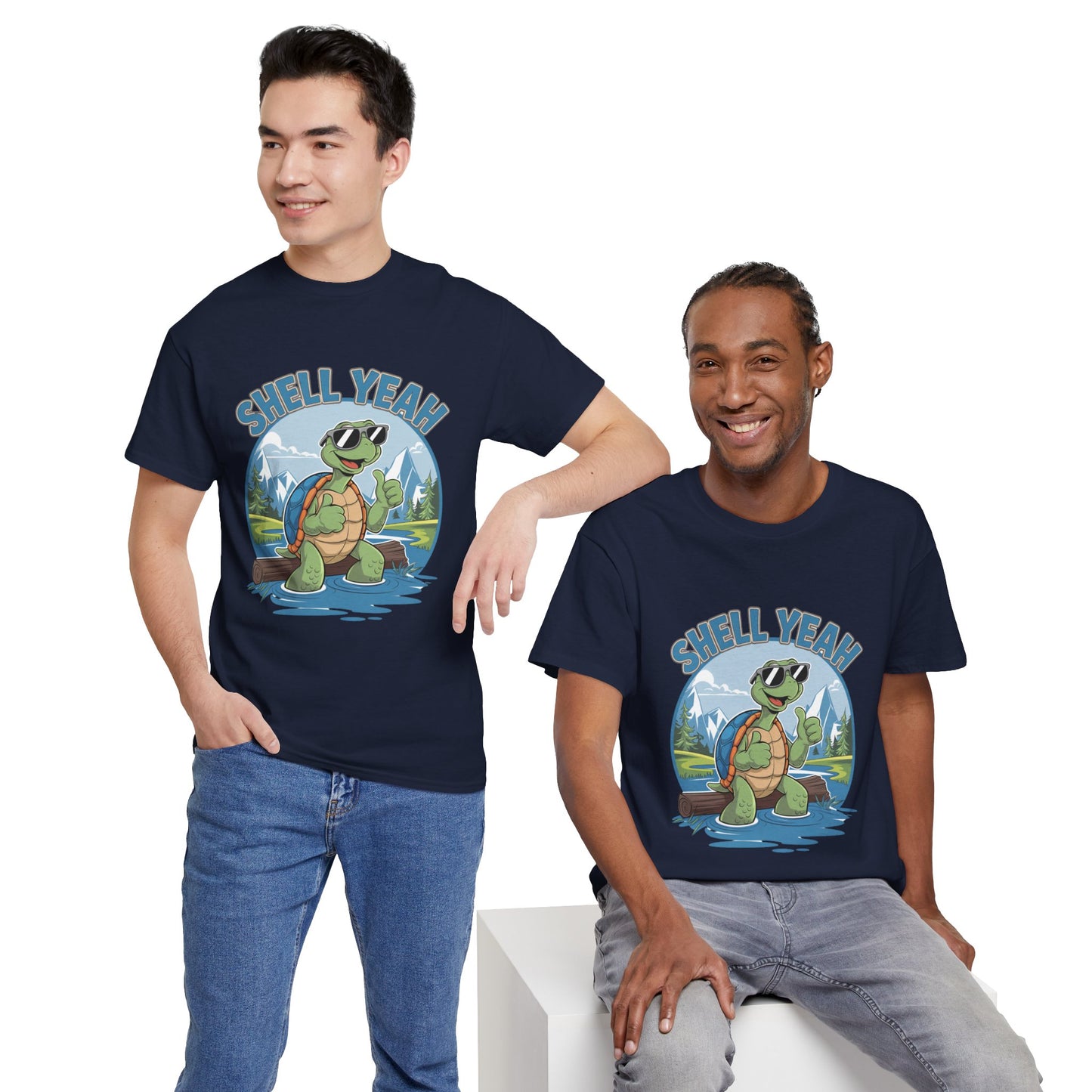 SHELL YEAH Turtle T-Shirt | Funny Cute Turtle Nature Graphic Tee | Handmade Animal Lover Gift | Eco Outdoor Adventure Shirt