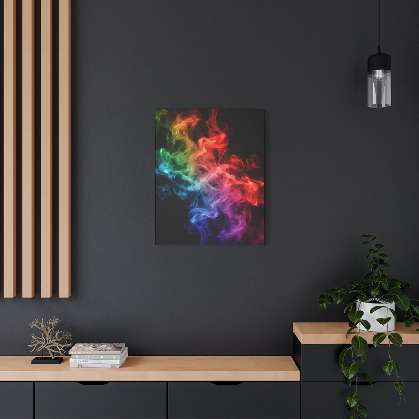 Canvas Wall Art Colorful Smoke Streak