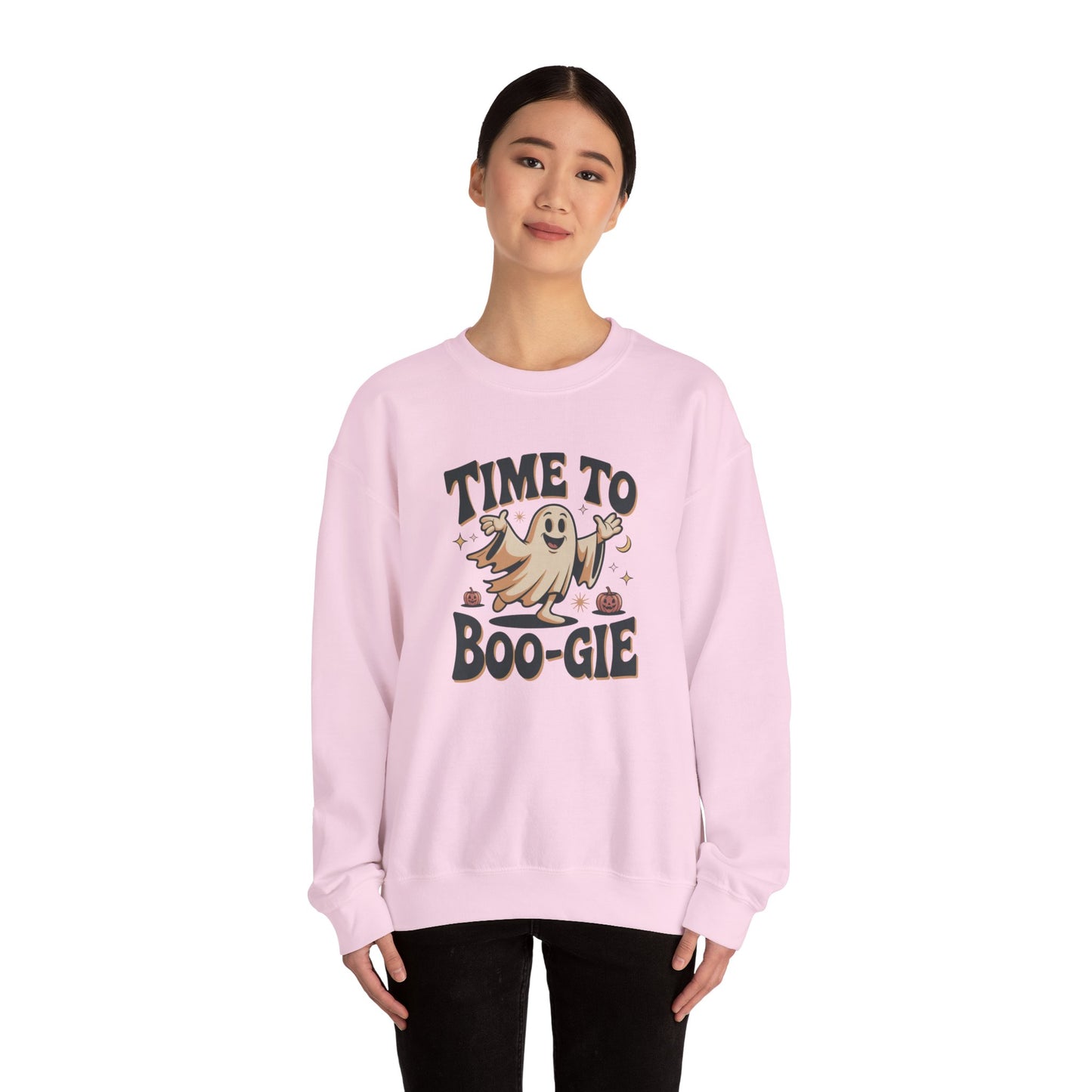 Time to Boo-gie Sweatshirt, Cute Ghost Halloween Crewneck, Spooky Sayings Graphic Pullover, Boo-gie Ghost Sweater, Fall Spooky Season Outfit